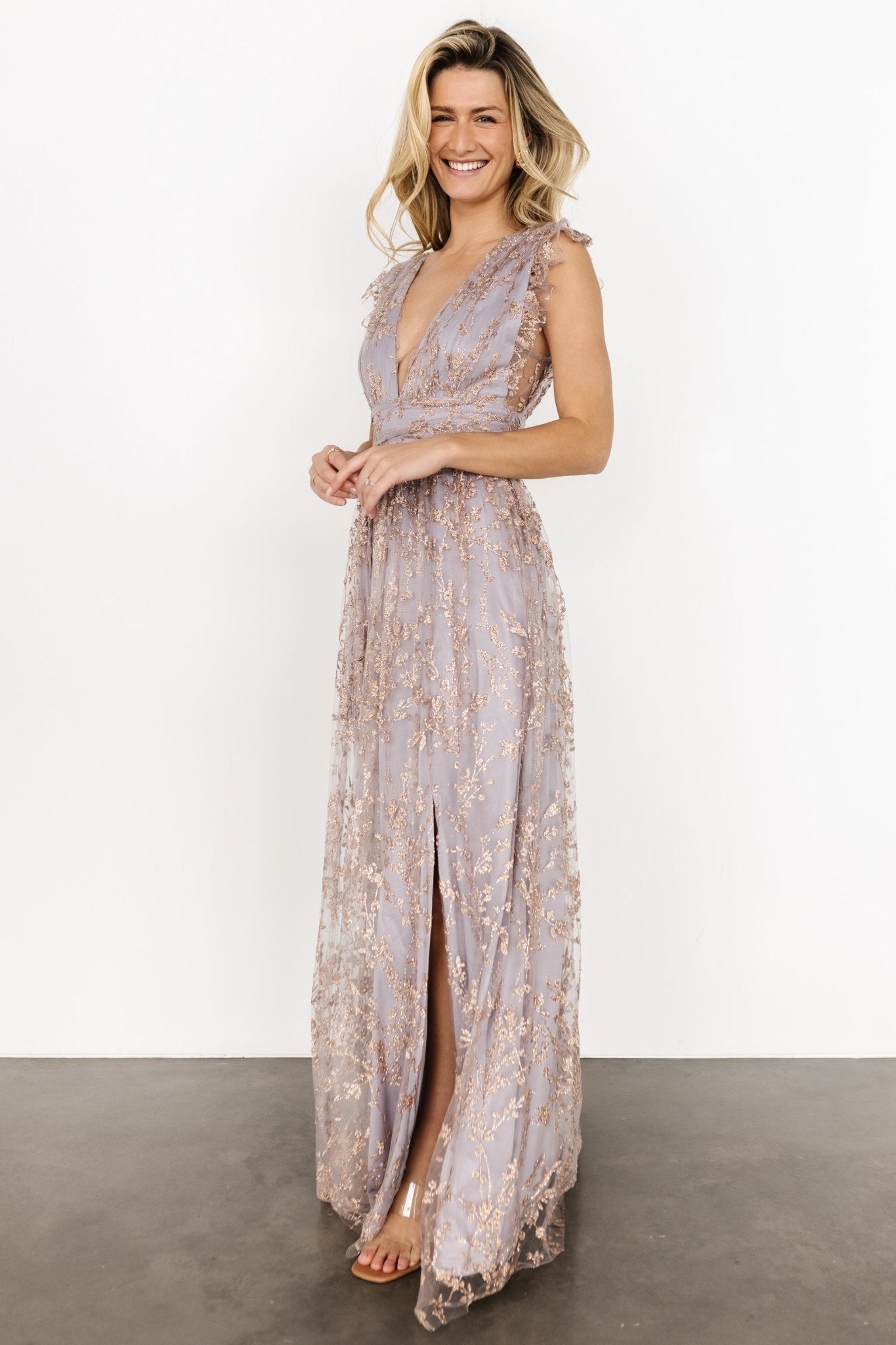 Arlene Shimmer Gown | Dusty Lilac + Rose Discount Pay With Visa