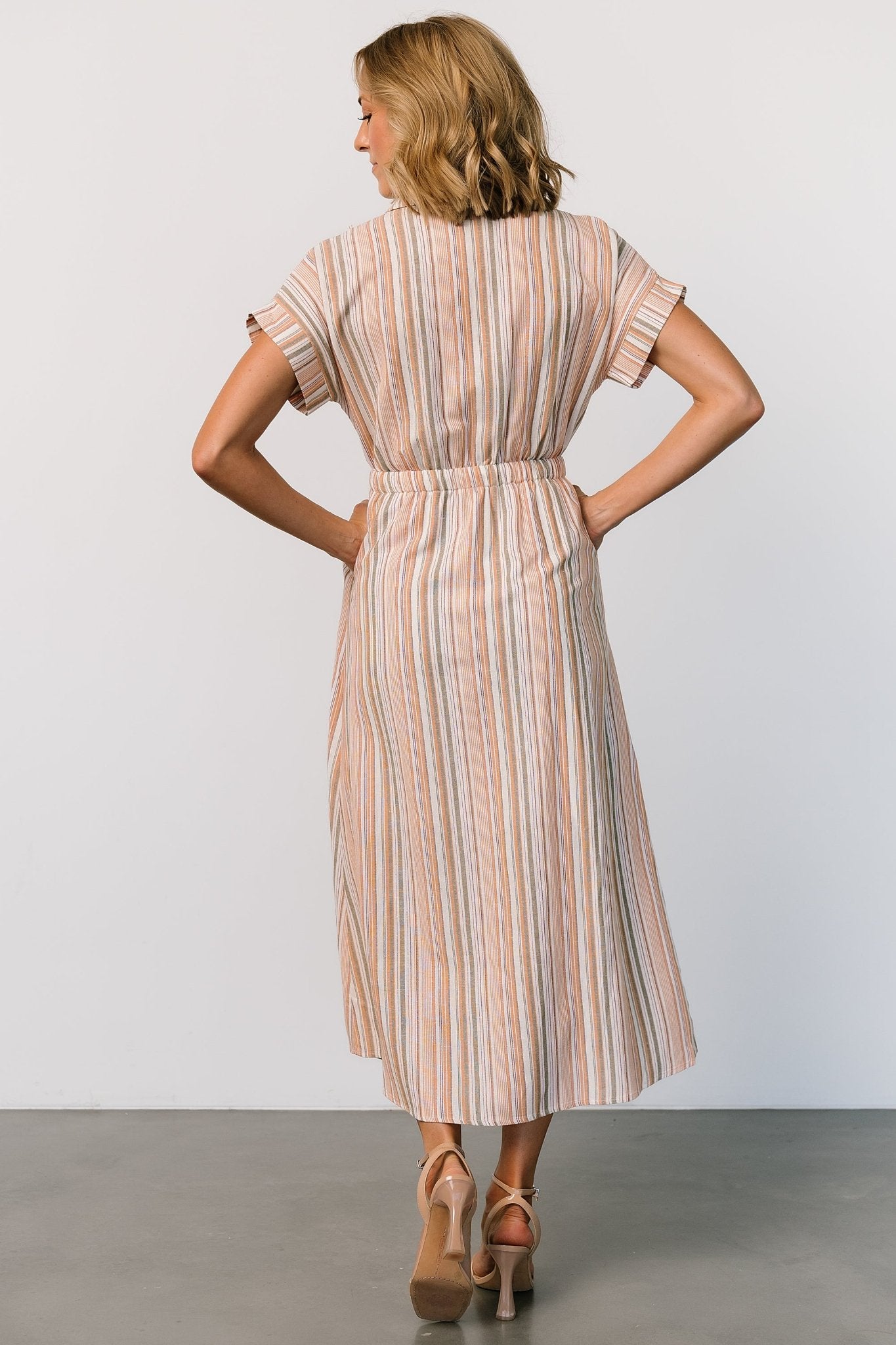 Carole Midi Dress | Multi Stripe Supply Online