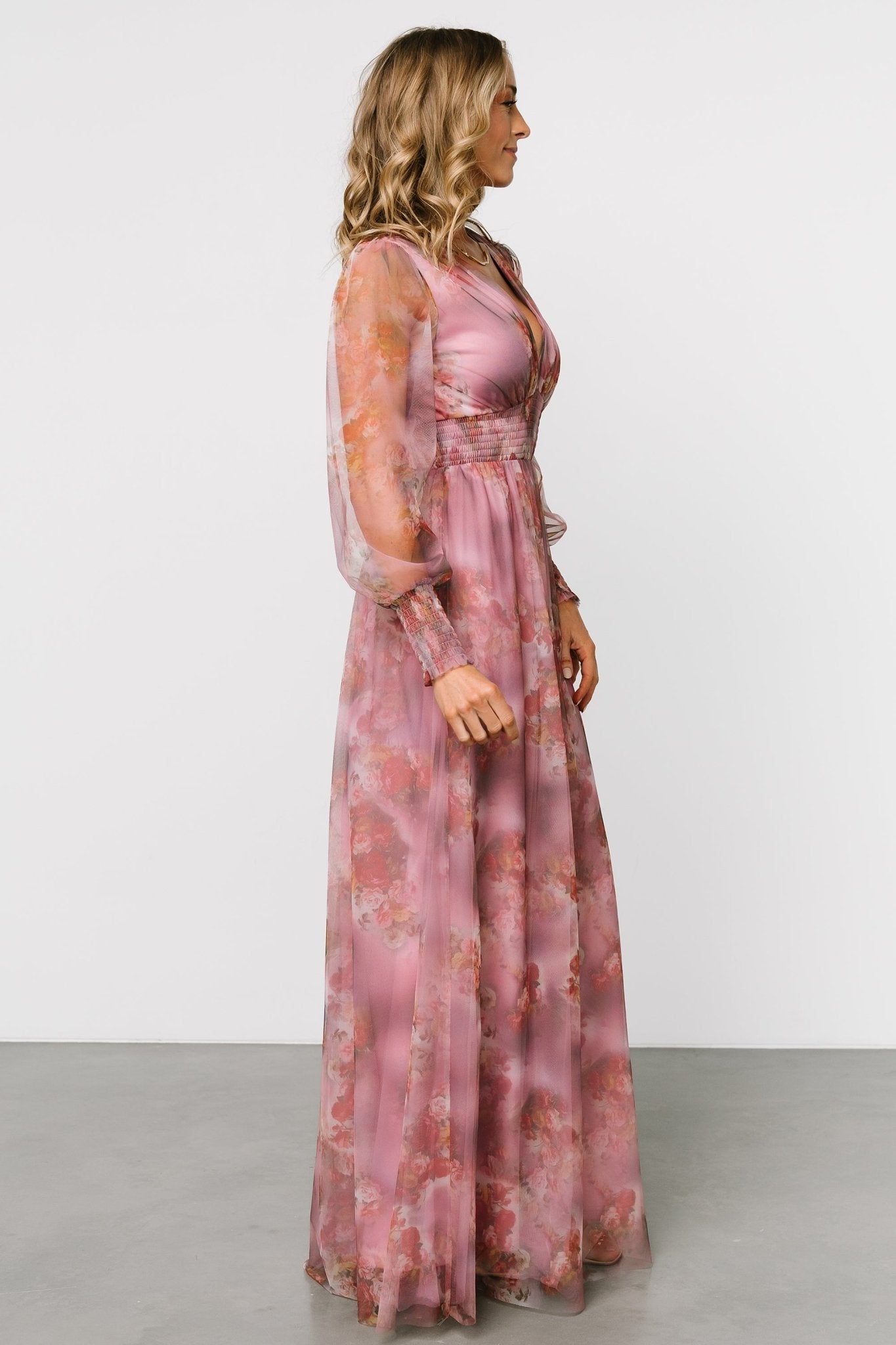 Layla Tulle Maxi Dress | Dusty Orchid Floral Free Shipping Good Selling