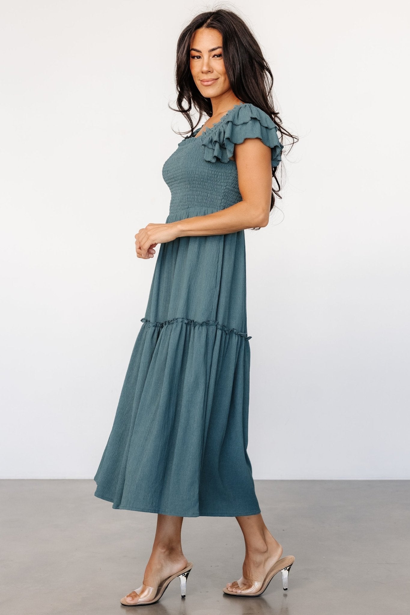 Jacie Smocked Midi Dress | Vintage Teal Shop Offer Cheap Online