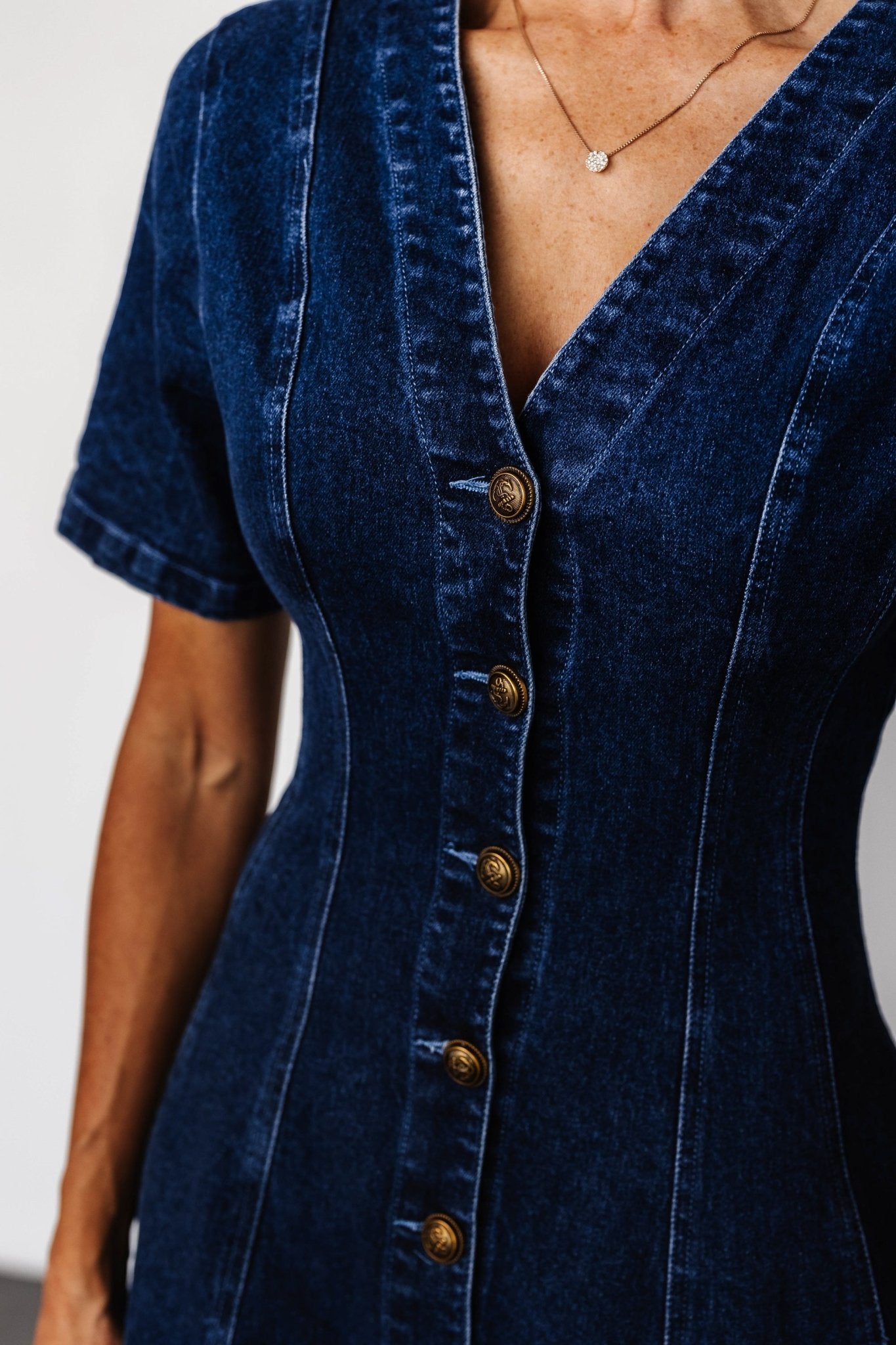 Oakley Button Denim Dress | Blue Pre Order For Sale