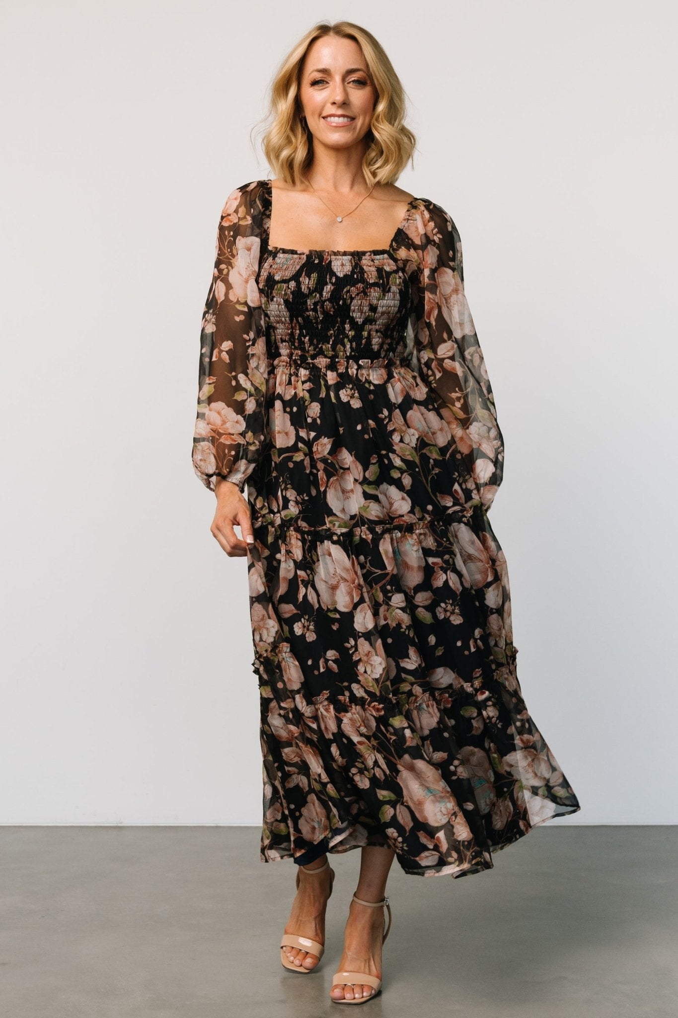 Adeline Smocked Maxi Dress | Midnight Floral For Cheap Online