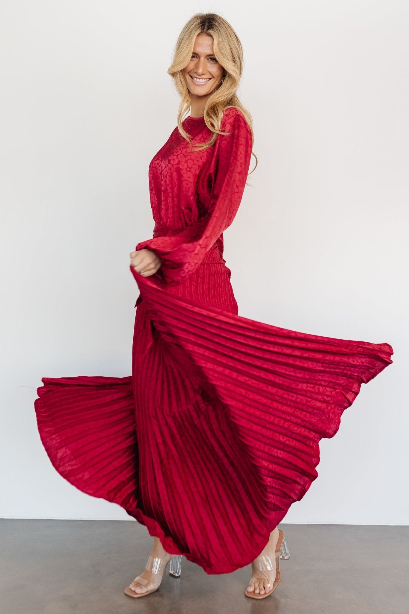 Marva Pleated Maxi Dress | Wine Find Great Cheap Online