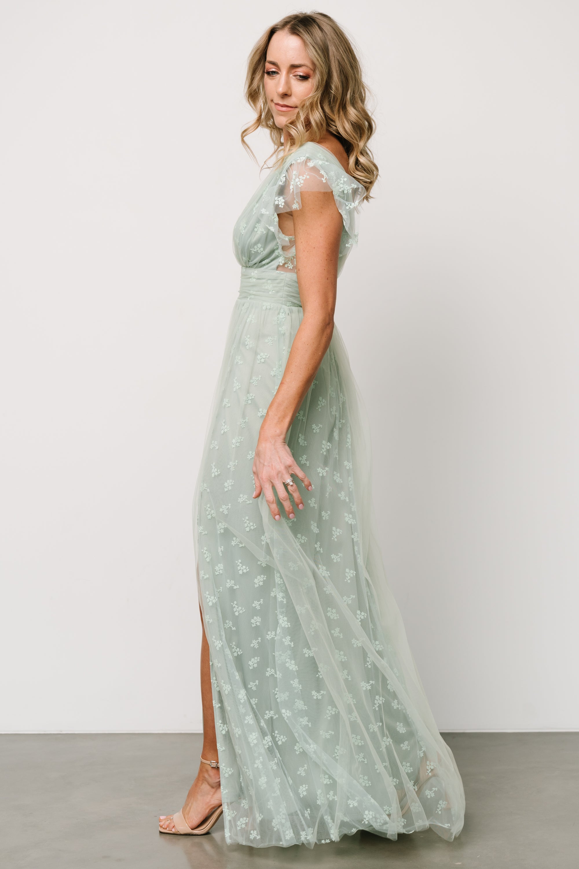 Caterina Tulle Maxi Dress | Sage Free Shipping New Styles