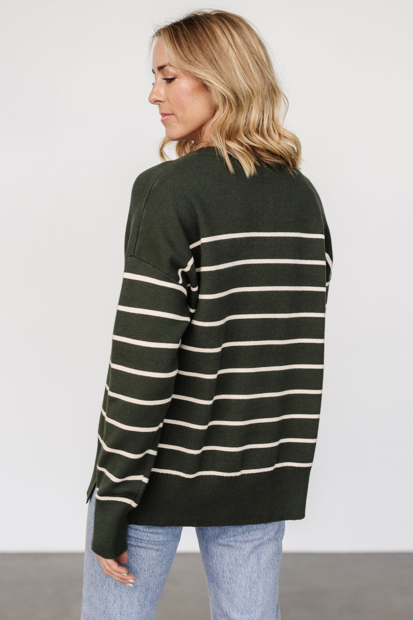 Colmar Striped Sweater | Pine + Cream Best Wholesale Cheap Pice