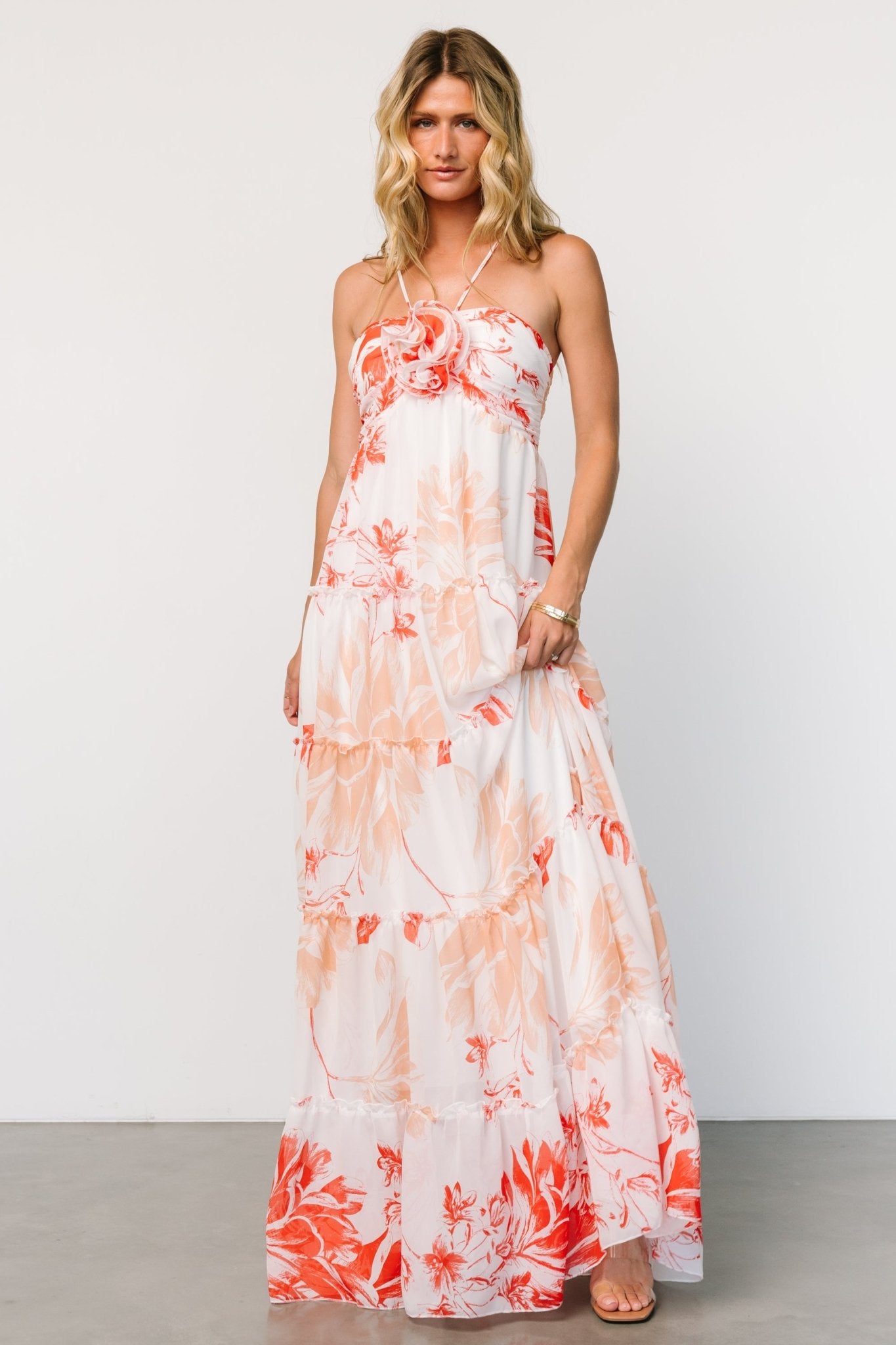 Charmaine Maxi Dress | Red + Natural Floral Best Place Sale Online