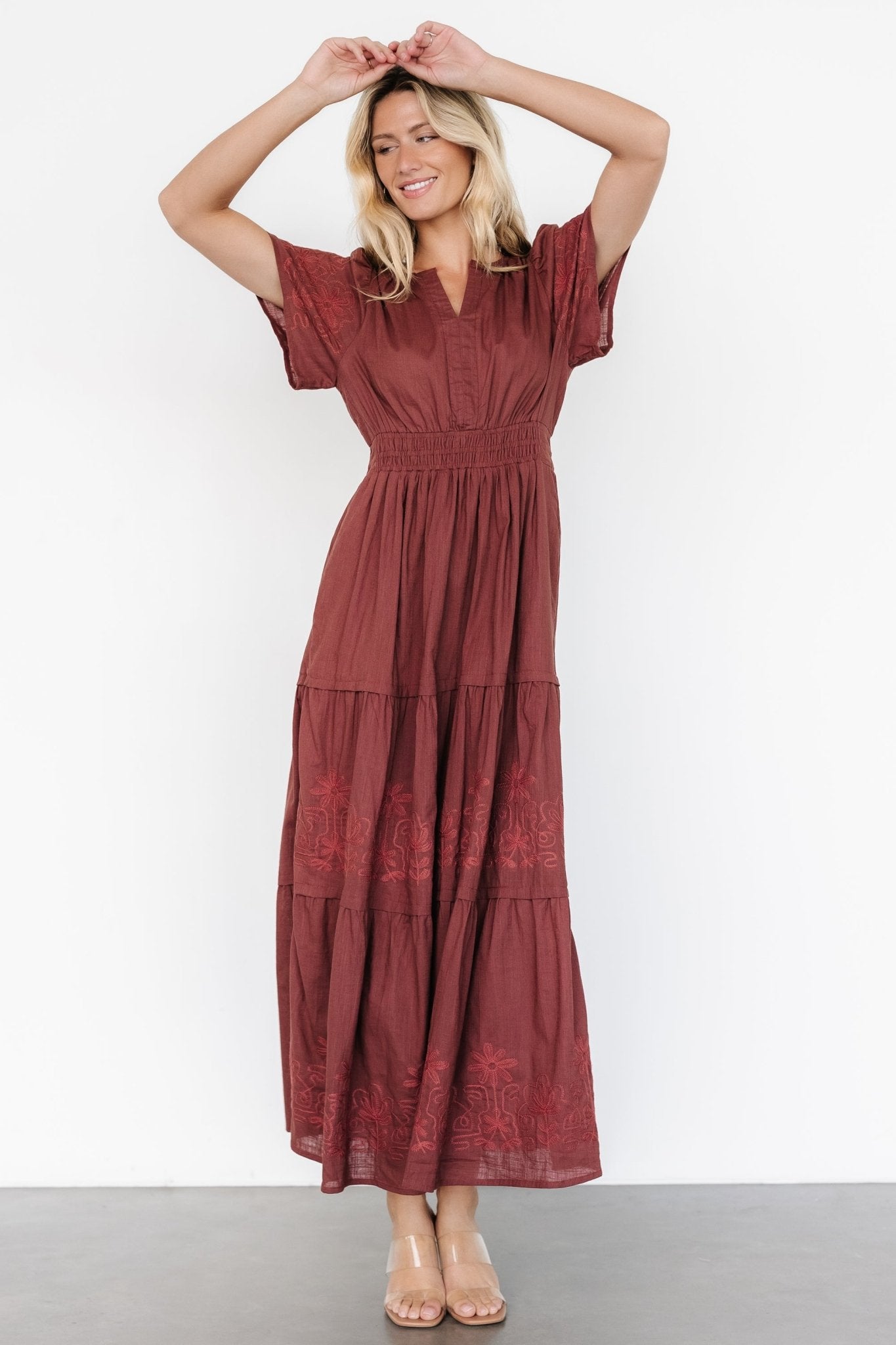 Kennedy Embroidered Maxi Dress | Marsala Comfortable Cheap Online