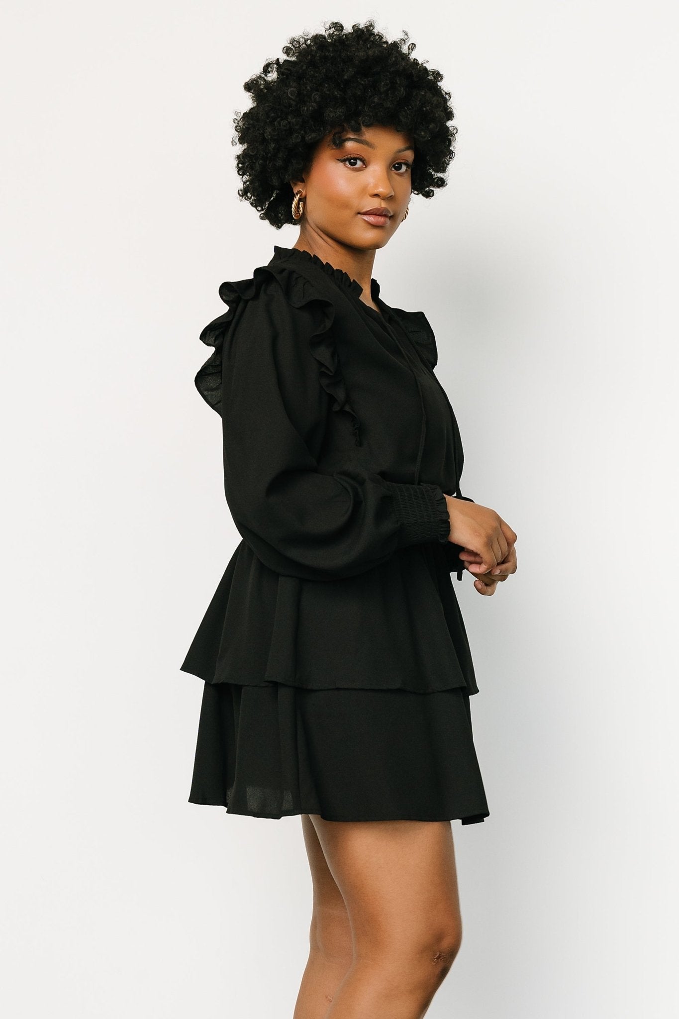 Maylee Tiered Short Dress | Black Outlet Exclusive