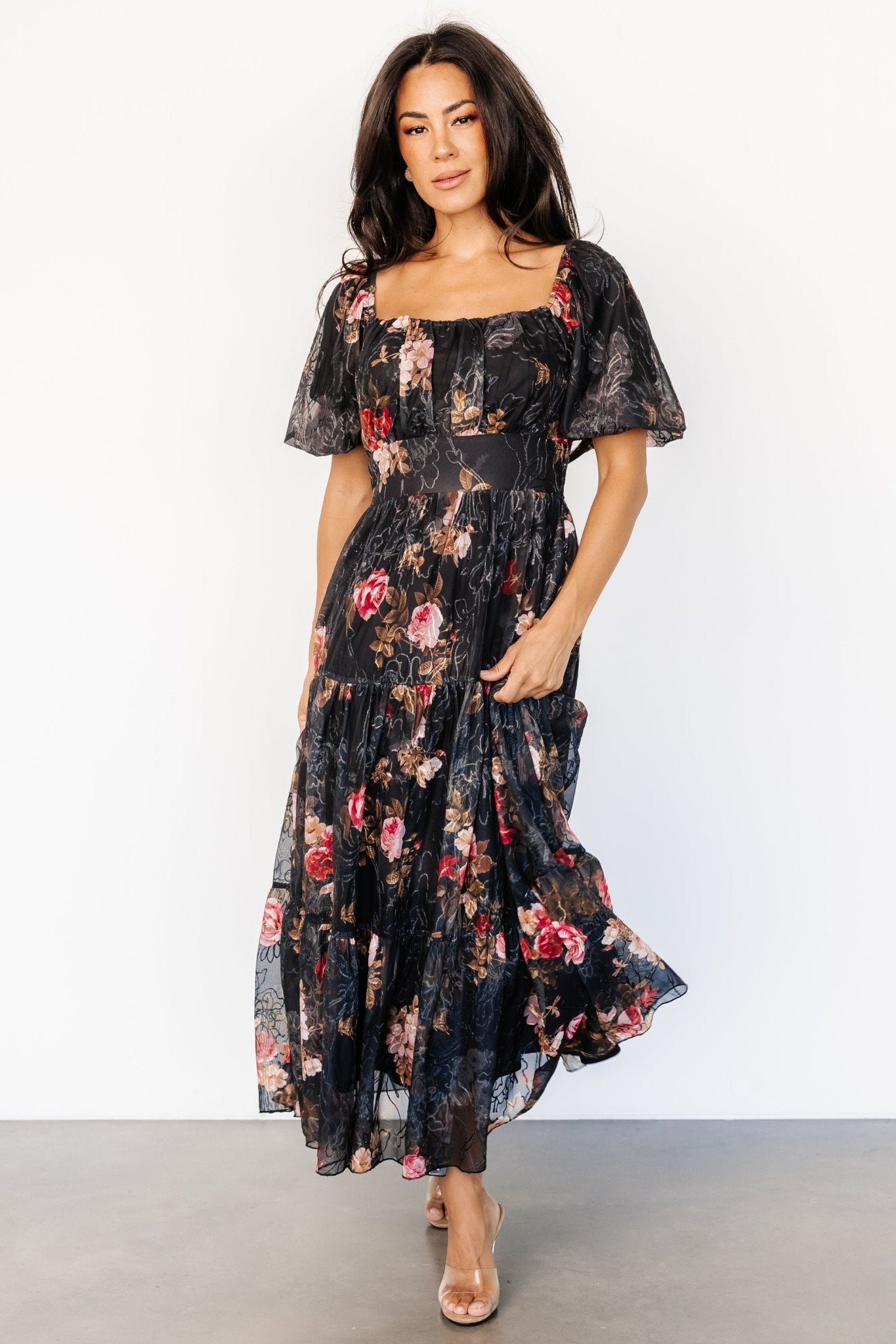 Annabeth Midi Dress | Black Floral Sale Footlocker Finishline