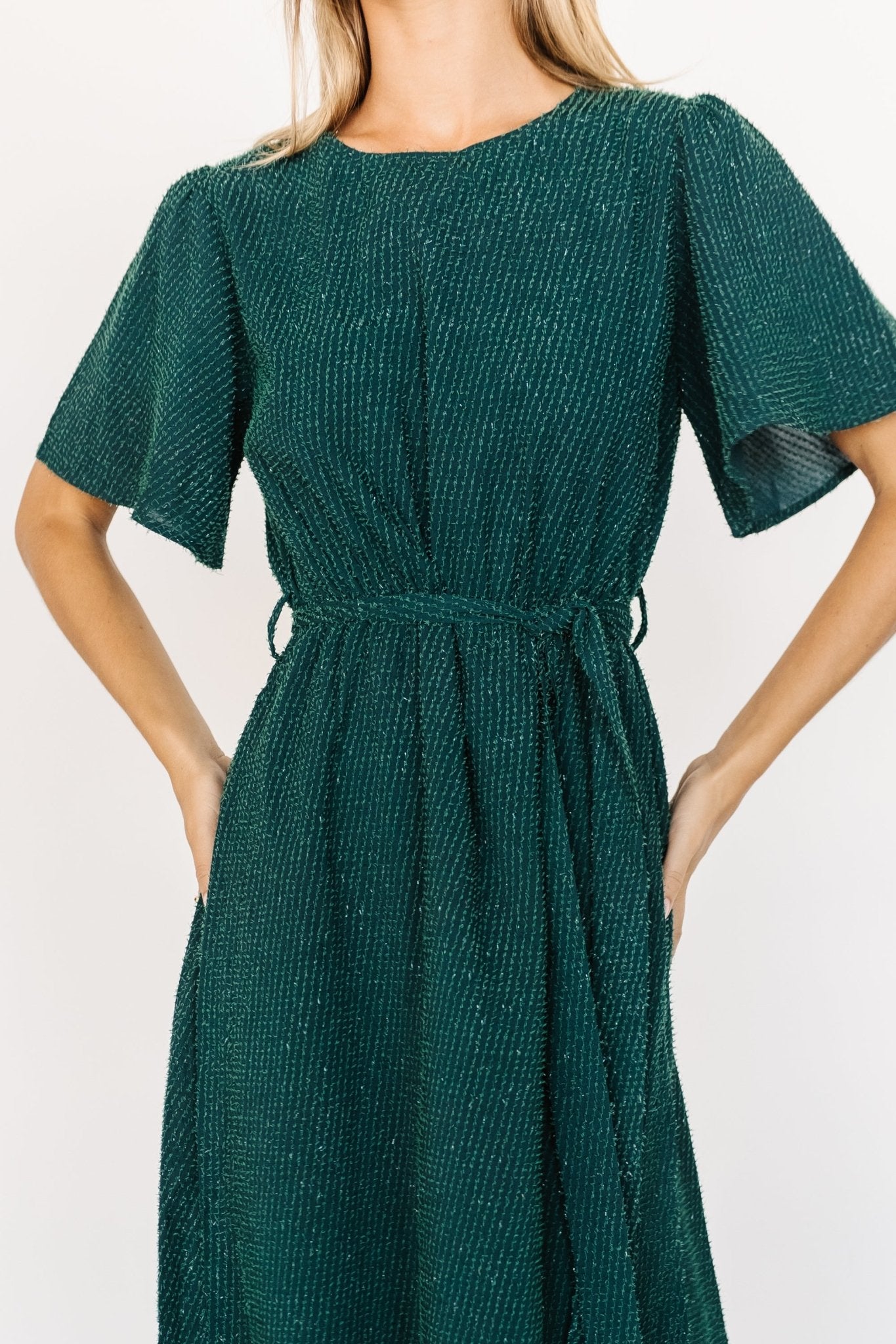 McCall Textured Maxi Dress | Dark Green Outlet 100% Original