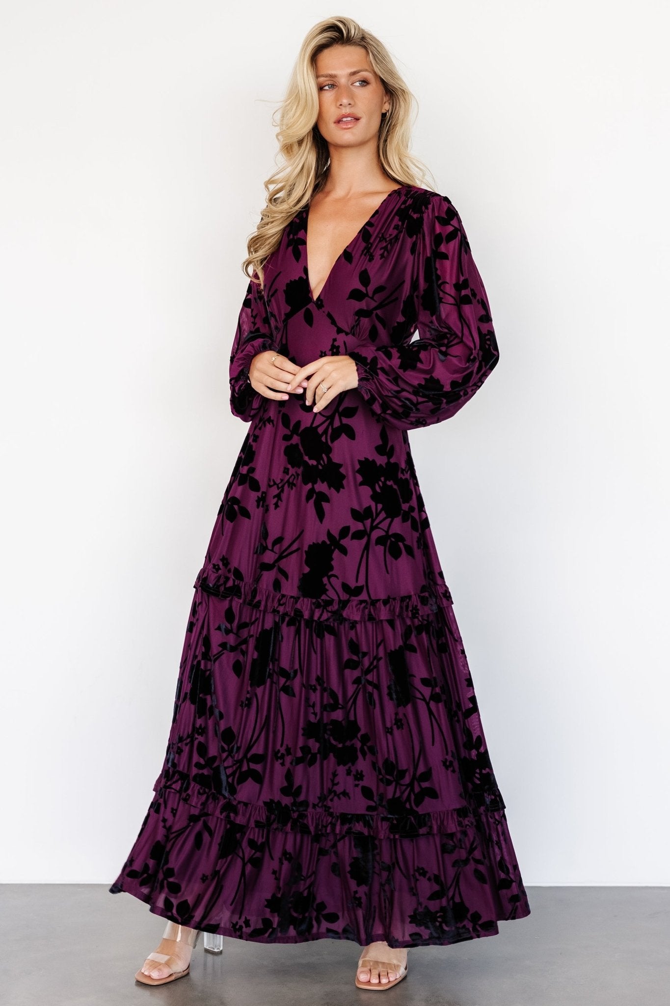 Liana Velvet Embossed Maxi Dress | Mulberry Free Shipping Outlet Locations