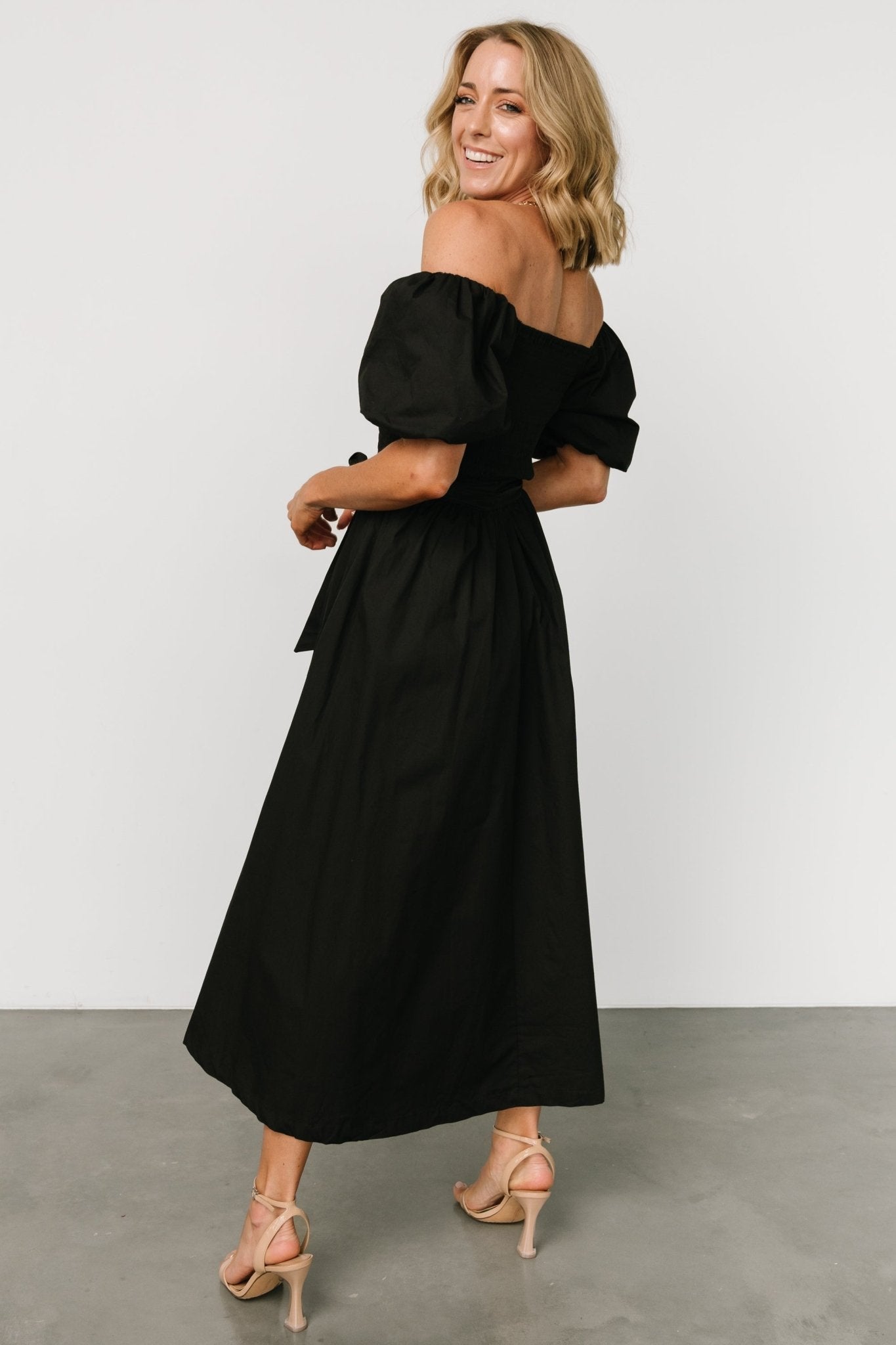 Bardot Midi Dress | Black Cheap Sale 100% Original