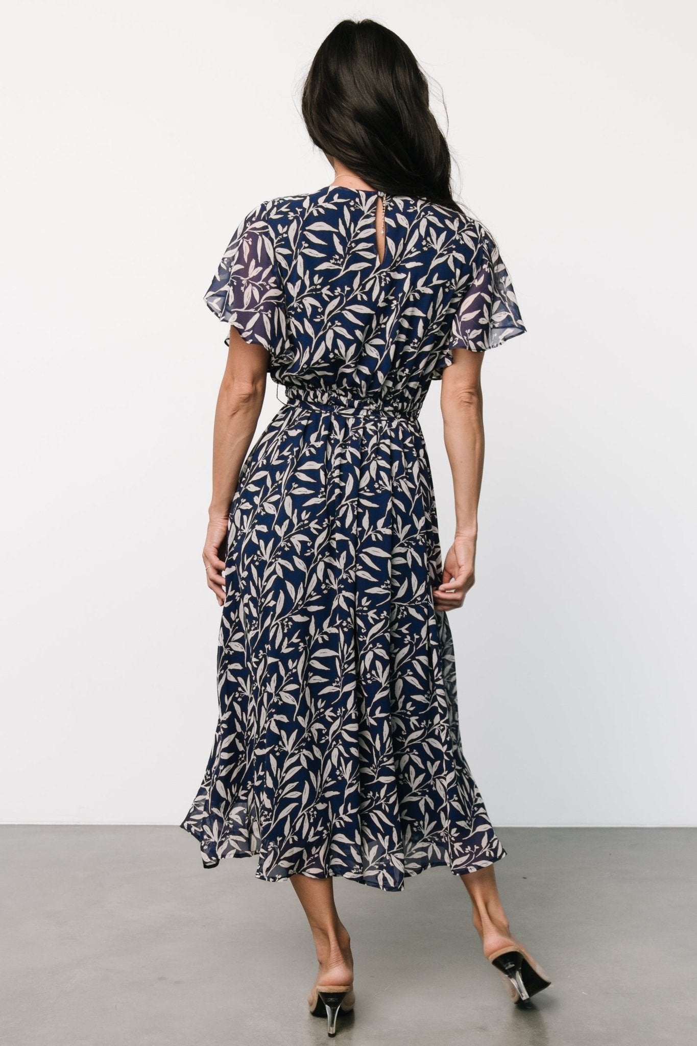 Laurel Midi Dress | Blue + Gray Floral Finishline Online