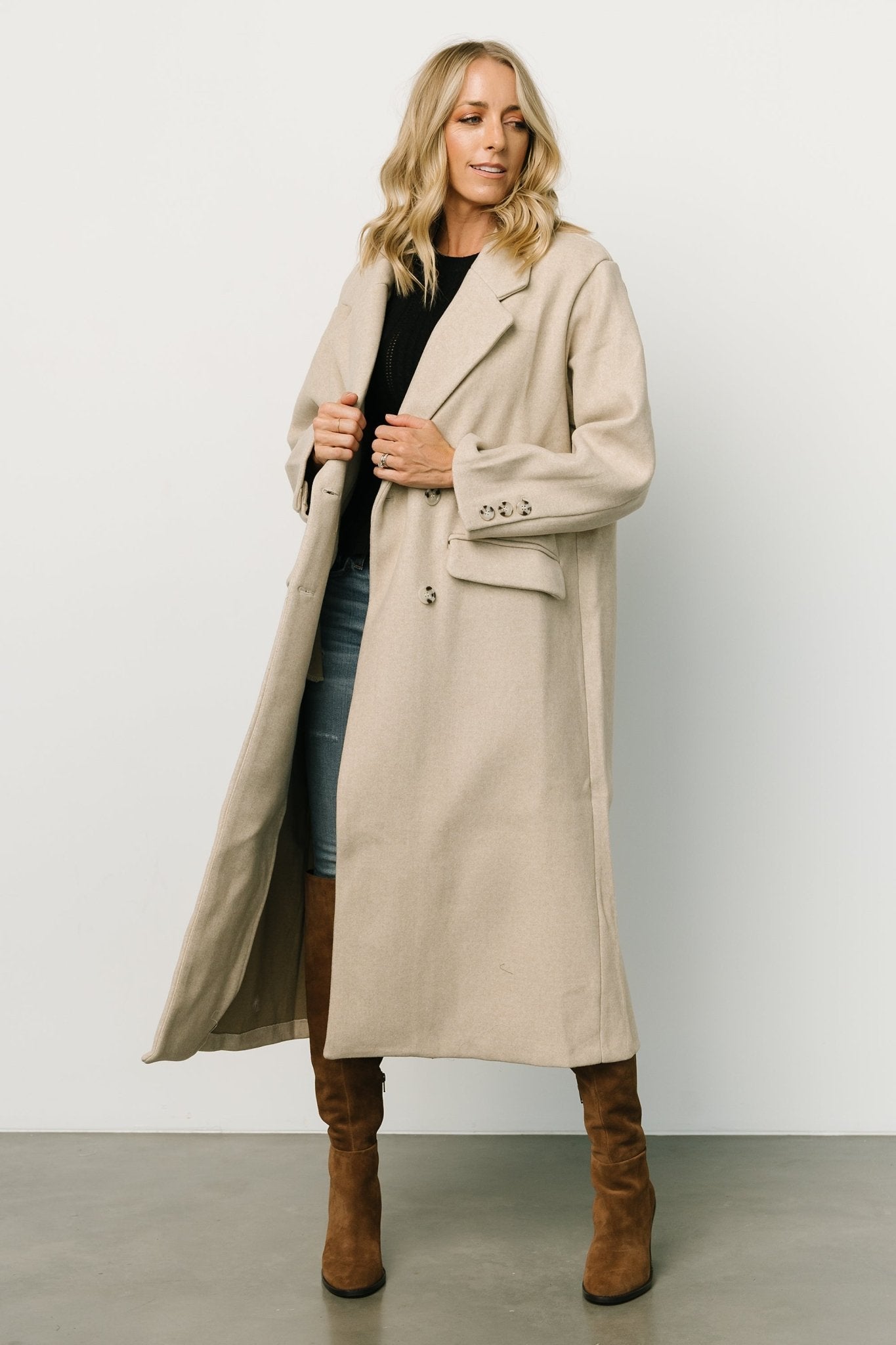 Anderson Double Breasted Coat | Natural Buy Cheap Clearance