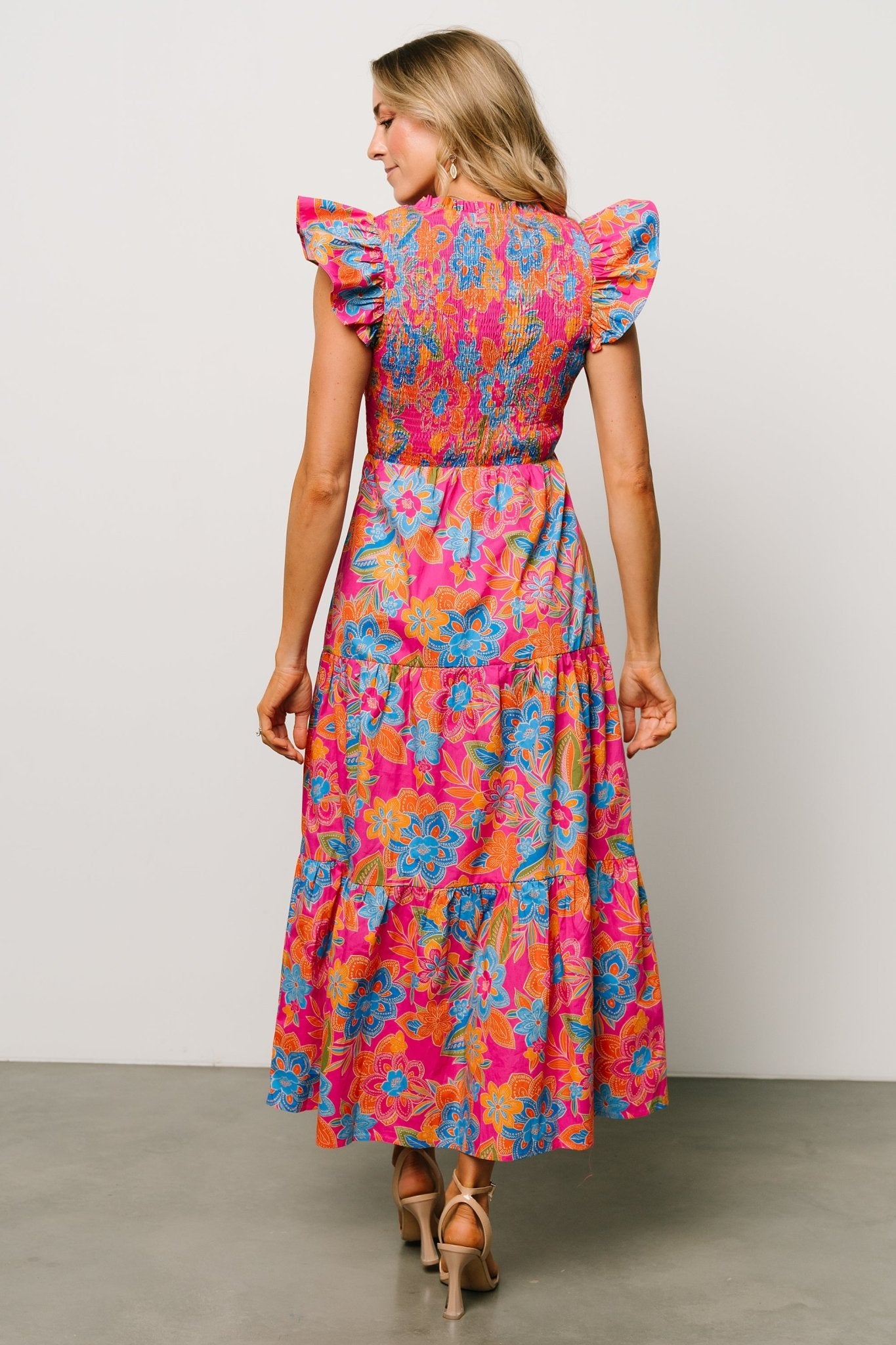 Ranchero Smocked Maxi Dress | Pink Multi Sale Footlocker Finishline