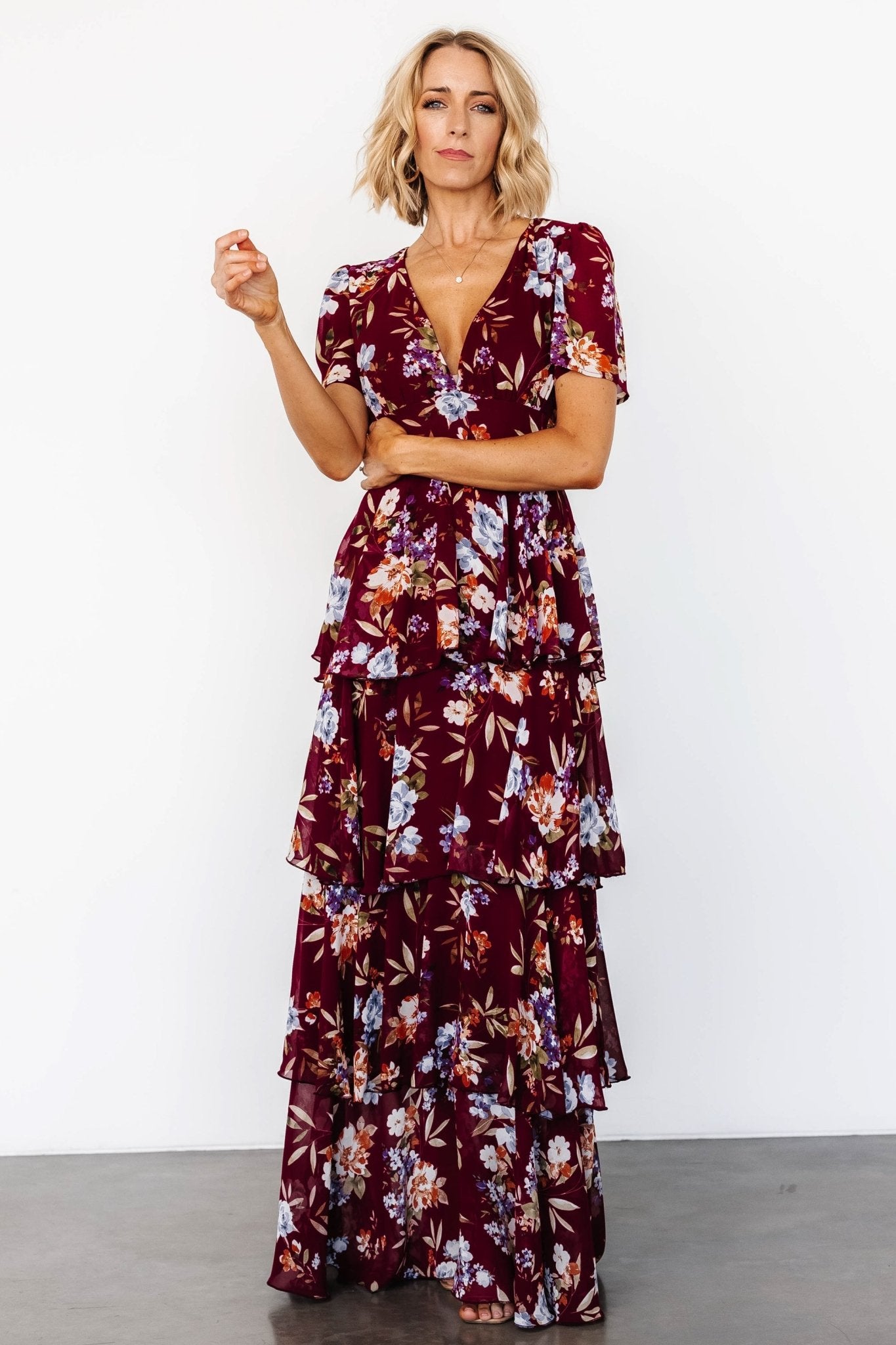 Montaigne Ruffle Maxi Dress | Mulberry Floral Newest Cheap Online