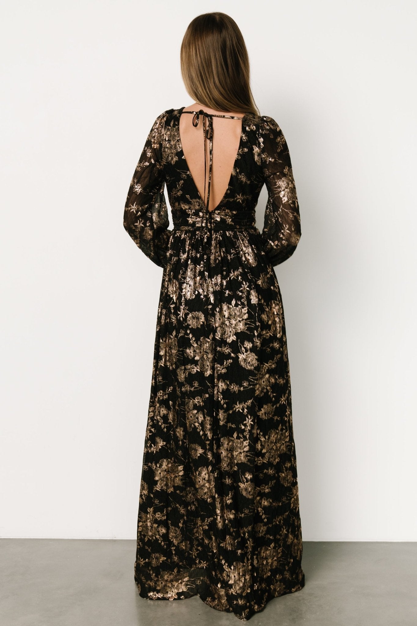 Charlene Maxi Dress | Black + Gold Clearance Manchester