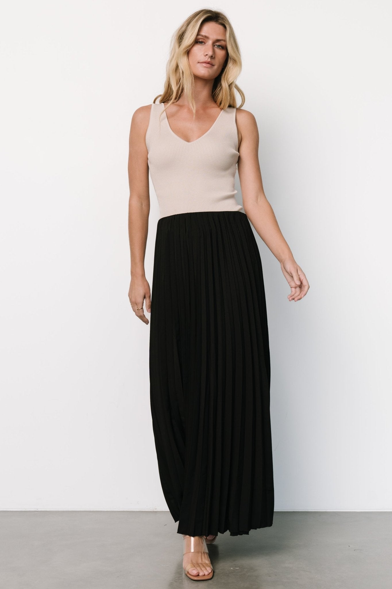 Vinny Pleated Maxi Skirt | Black Discount Wide Range Of