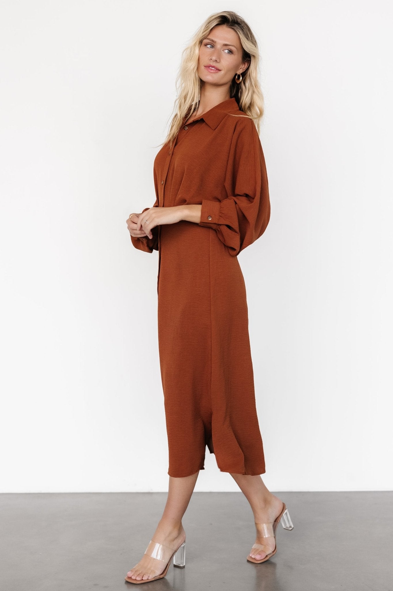 Marla Button Dress | Copper 2025 Cheap Pice