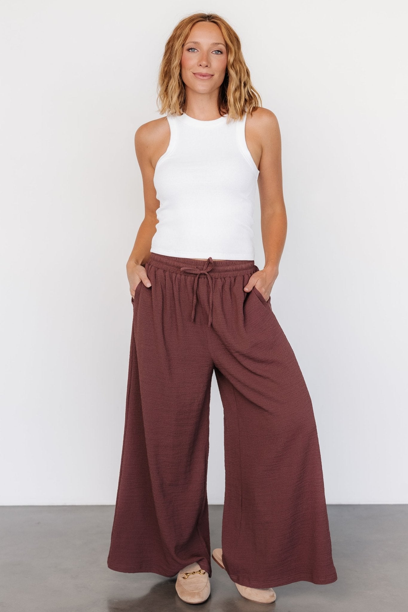 Florence Textured Pants | Desert Rose Free Shipping With Mastercard