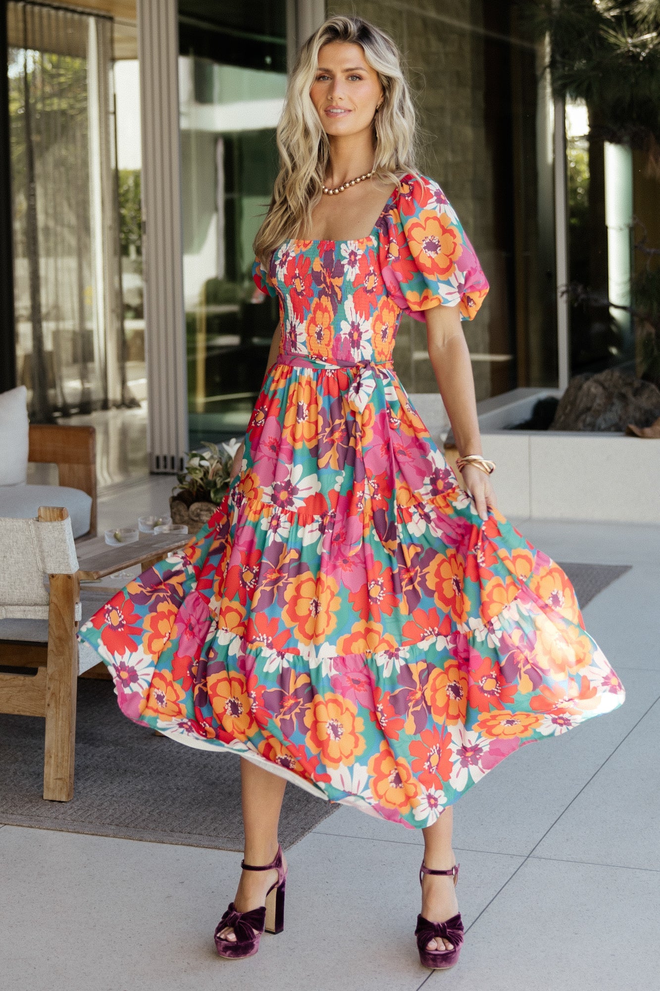 Mazatlan Maxi Dress | Multi Floral Discount Brand New Unisex