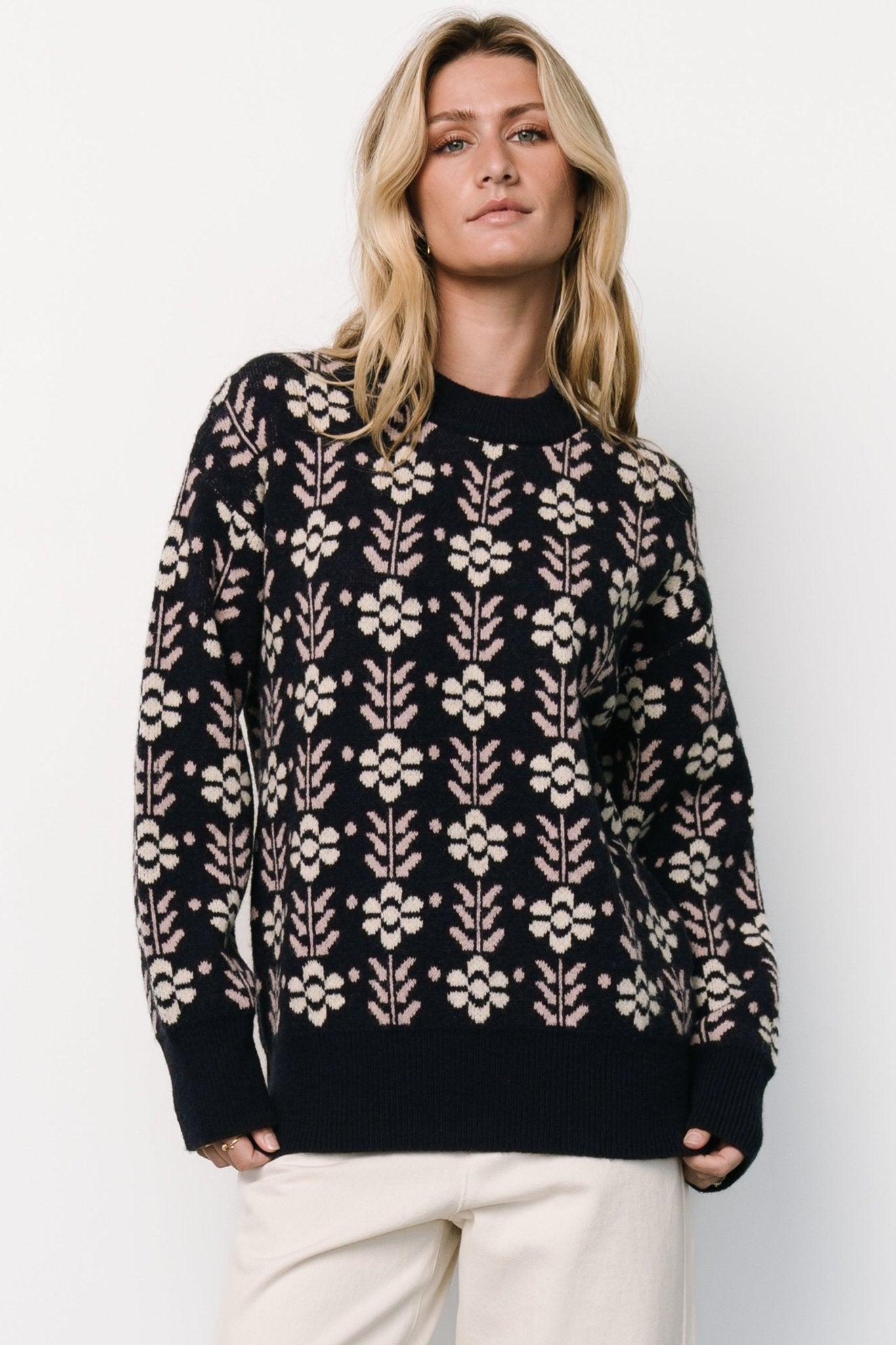 Norris Sweater | Navy Multi Floral Good Selling Sale Online