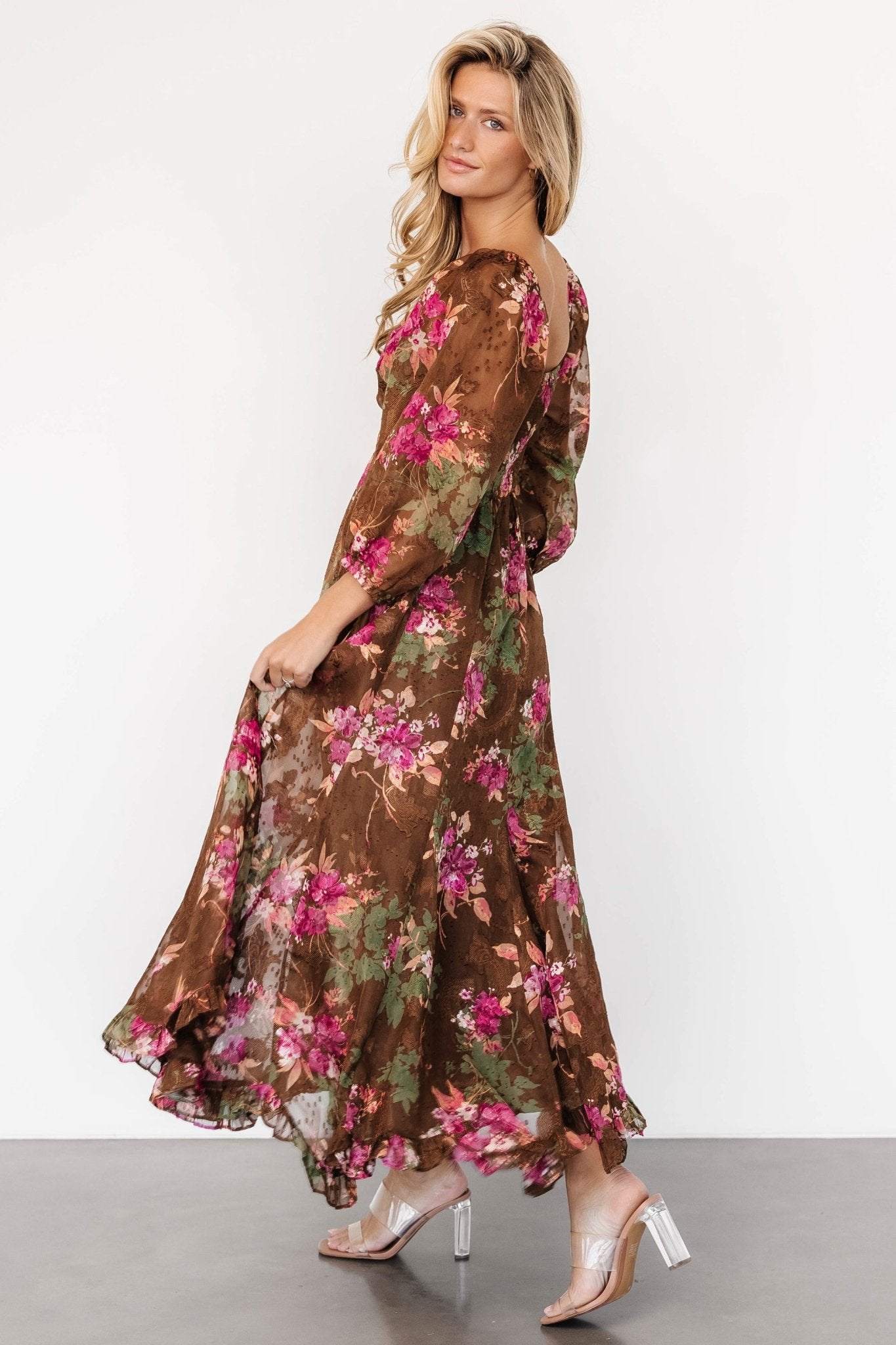 Estefania Maxi Dress | Brown Floral Shipping Discount Sale