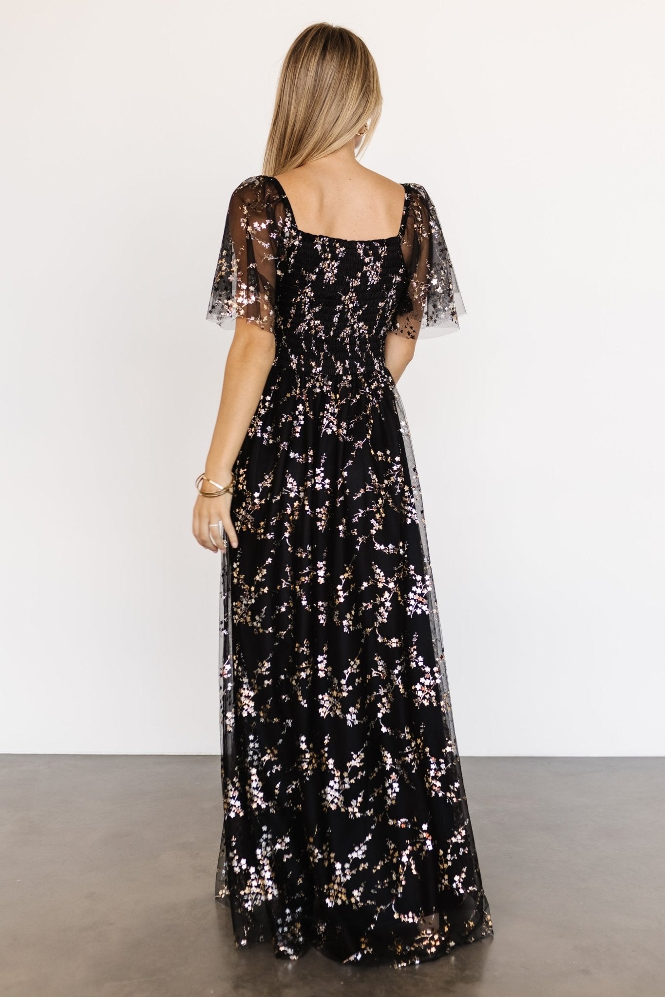 Cassandra Tulle Maxi Dress | Metallic Black Cheap Store