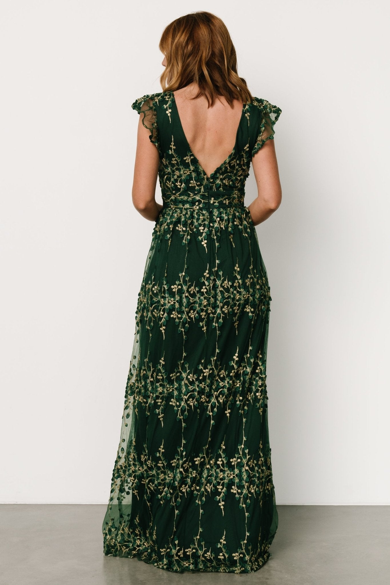 Eva Embroidered Maxi Dress | Green + Gold Where To Buy