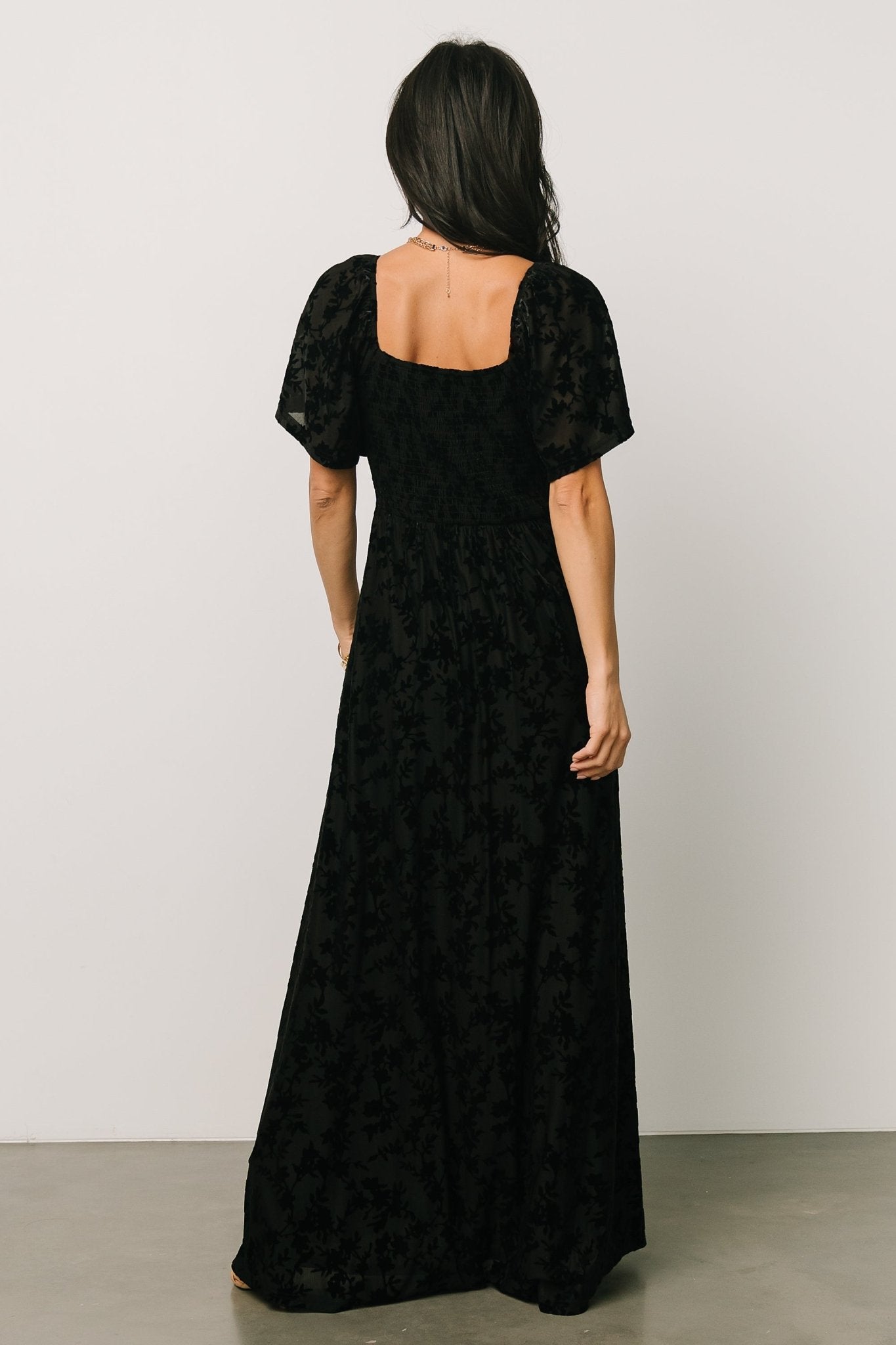 Everley Velvet Maxi Dress | Black For Sale For Sale