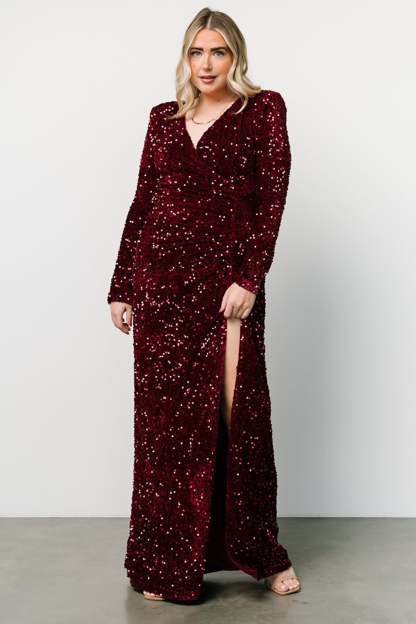 Madonna Sequin Maxi Dress | Burgundy Buy Cheap Inexpensive