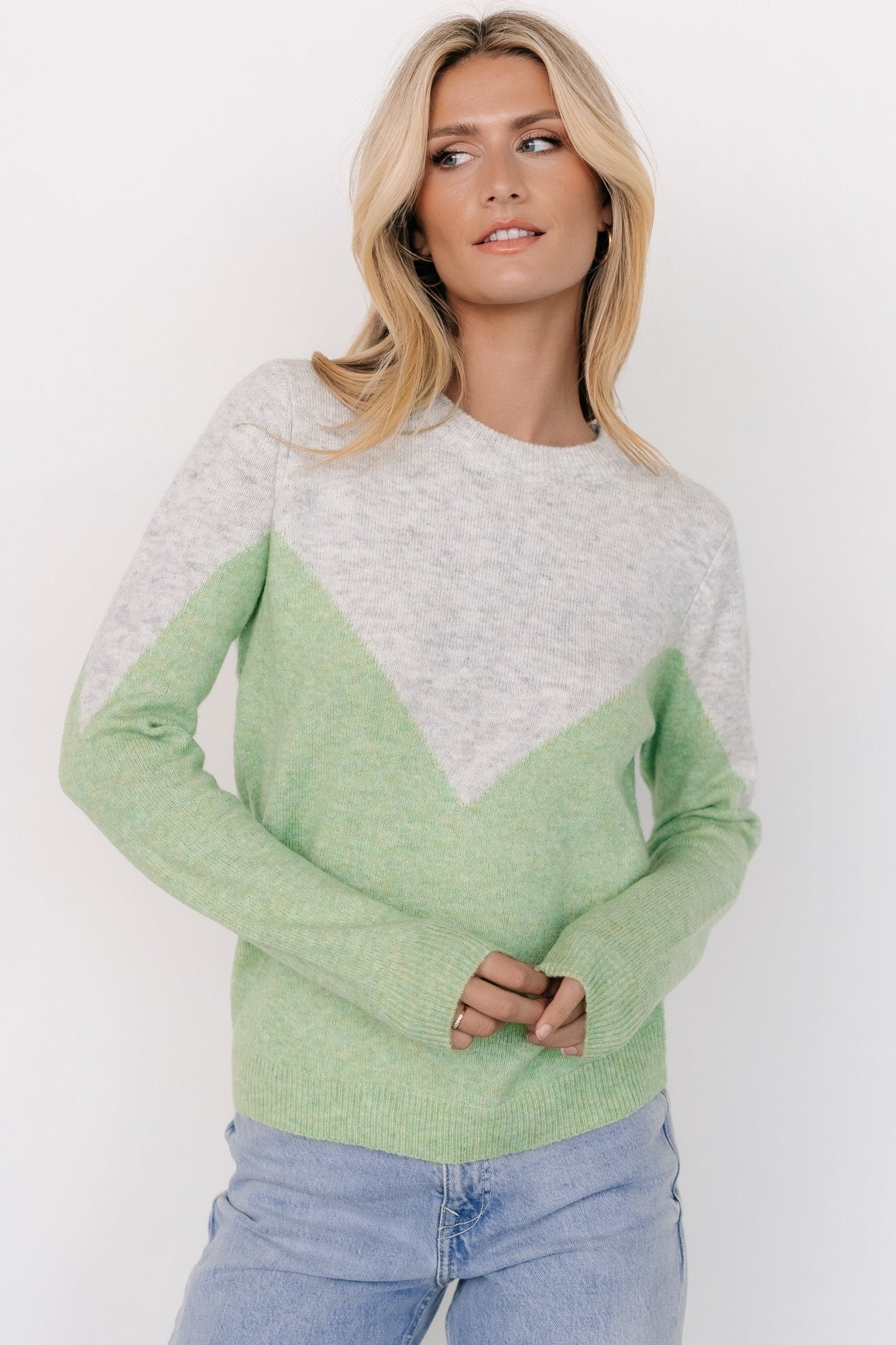 Tanner Sweater | Gray + Green Good Selling Cheap Pice