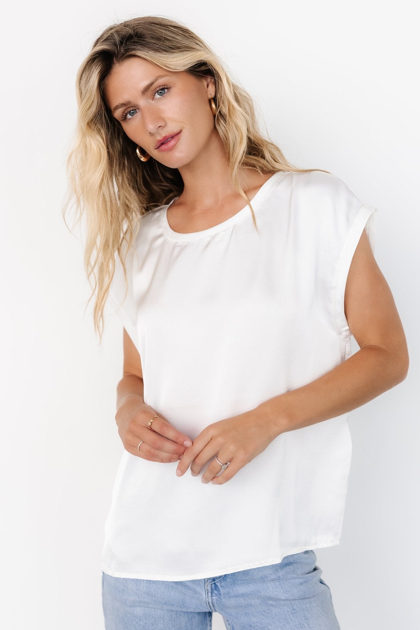 Adina Top | White Free Shipping Geniue Stockist