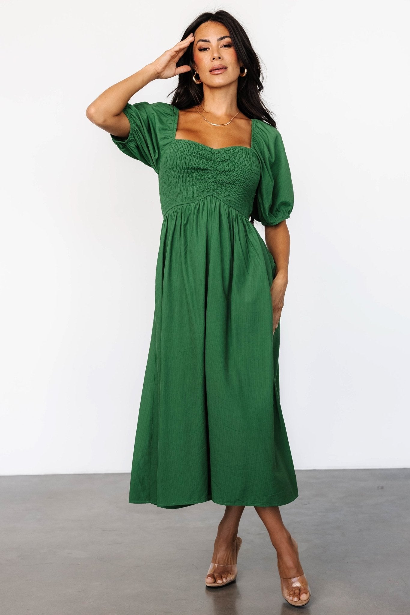 Stefania Midi Dress | Green Sale Cheapest Pice