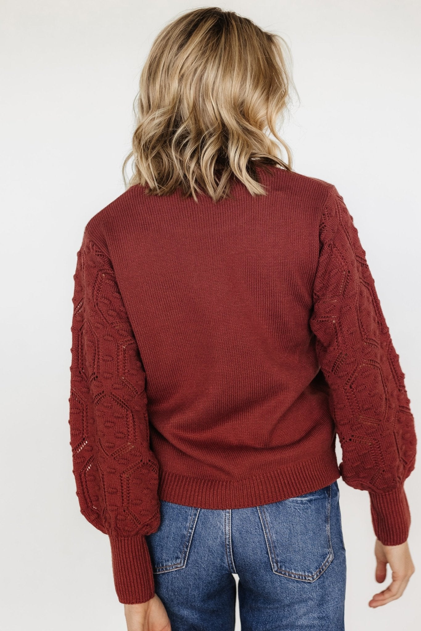 Devri Pointelle Sweater | Rust Geniue Stockist Cheap Online