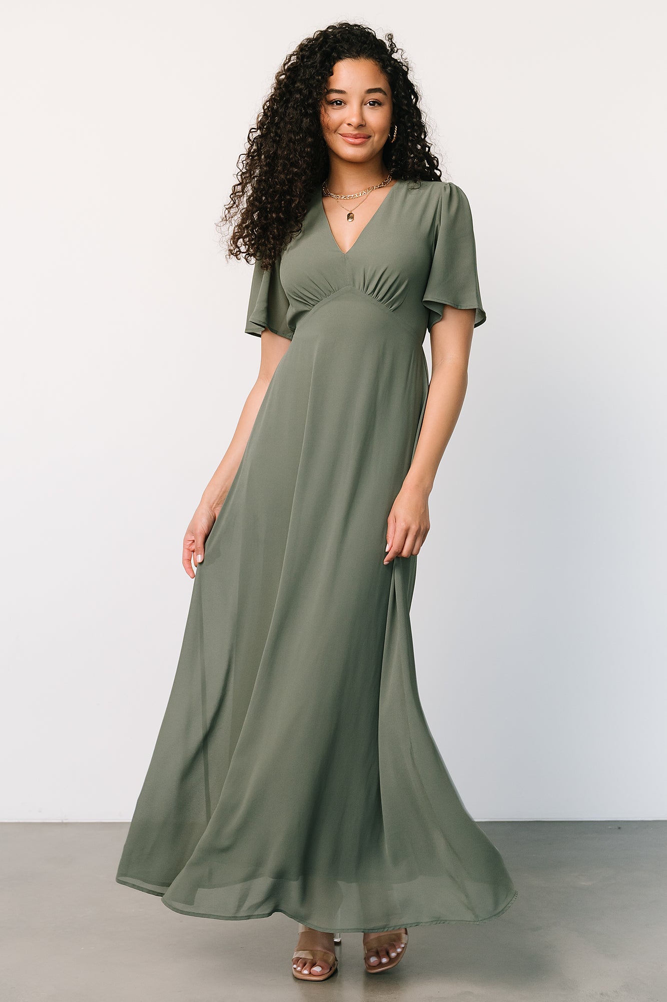 Esti Maxi Dress | Dark Sage Outlet Low Shipping Fee