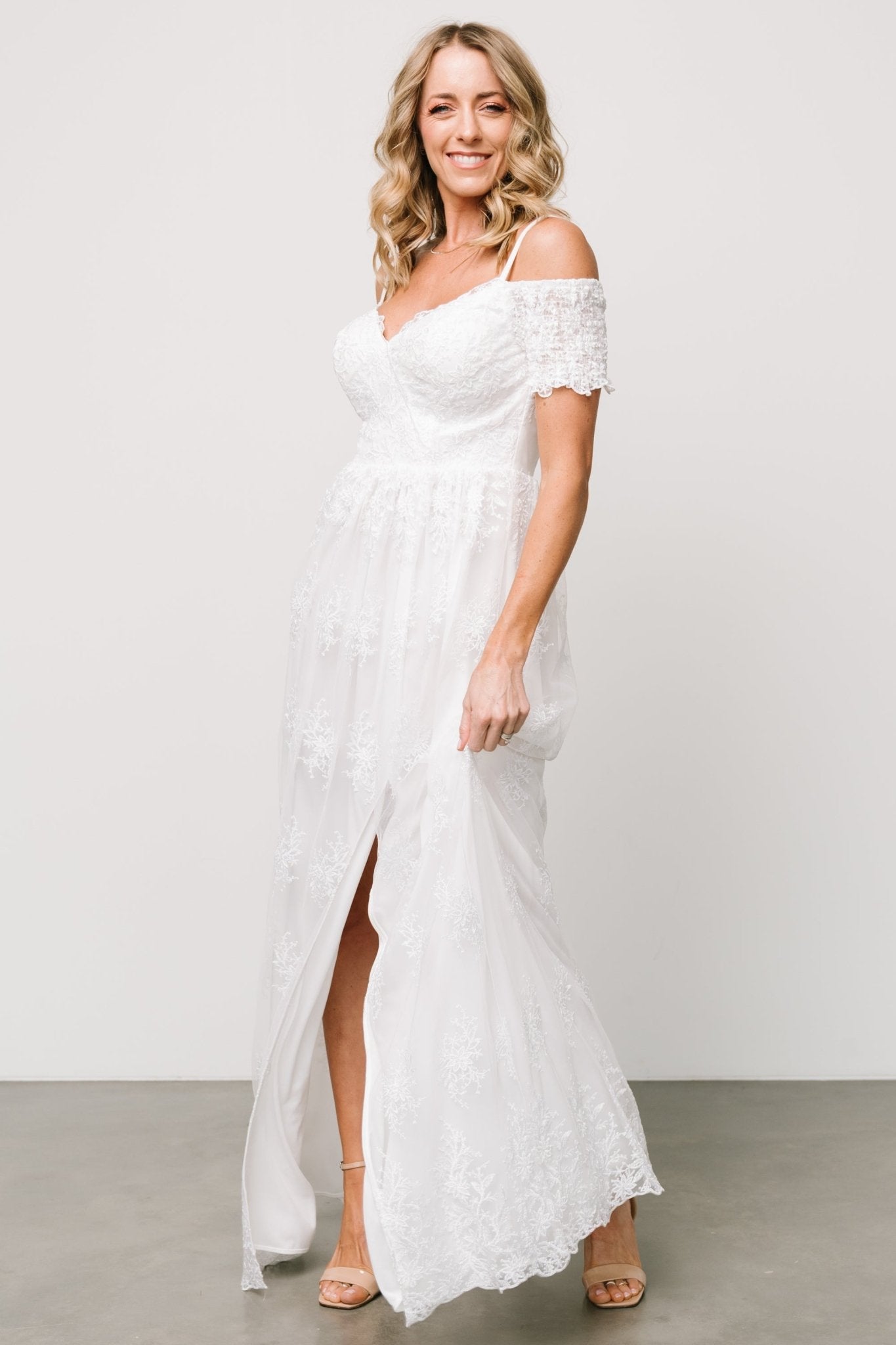 Esperanza Tulle Embroidered Maxi Dress | Off White Discount Pay With Visa