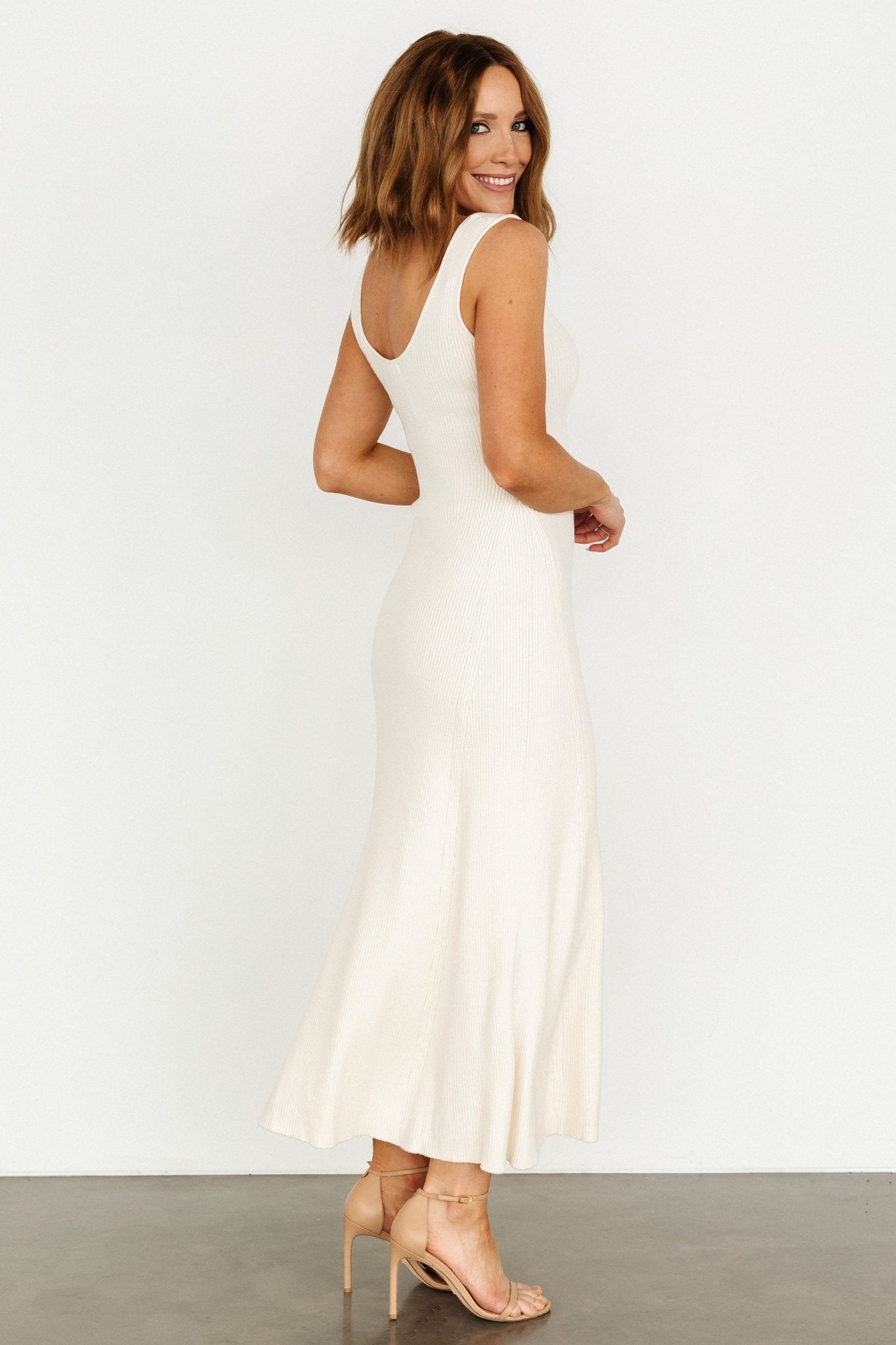 Justine Ribbed Tank Maxi Dress | Cream Reliable