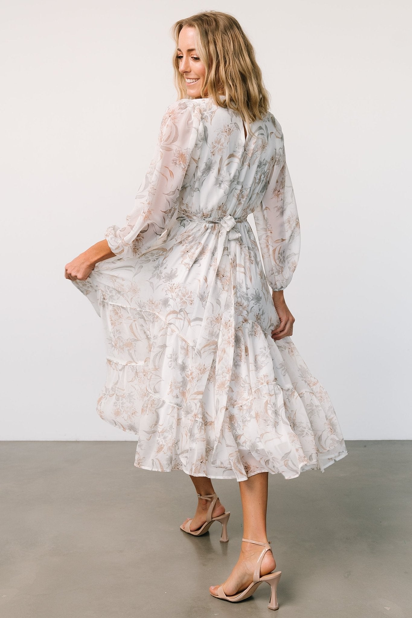 Raven Midi Dress | Off White Floral Sale Affordable