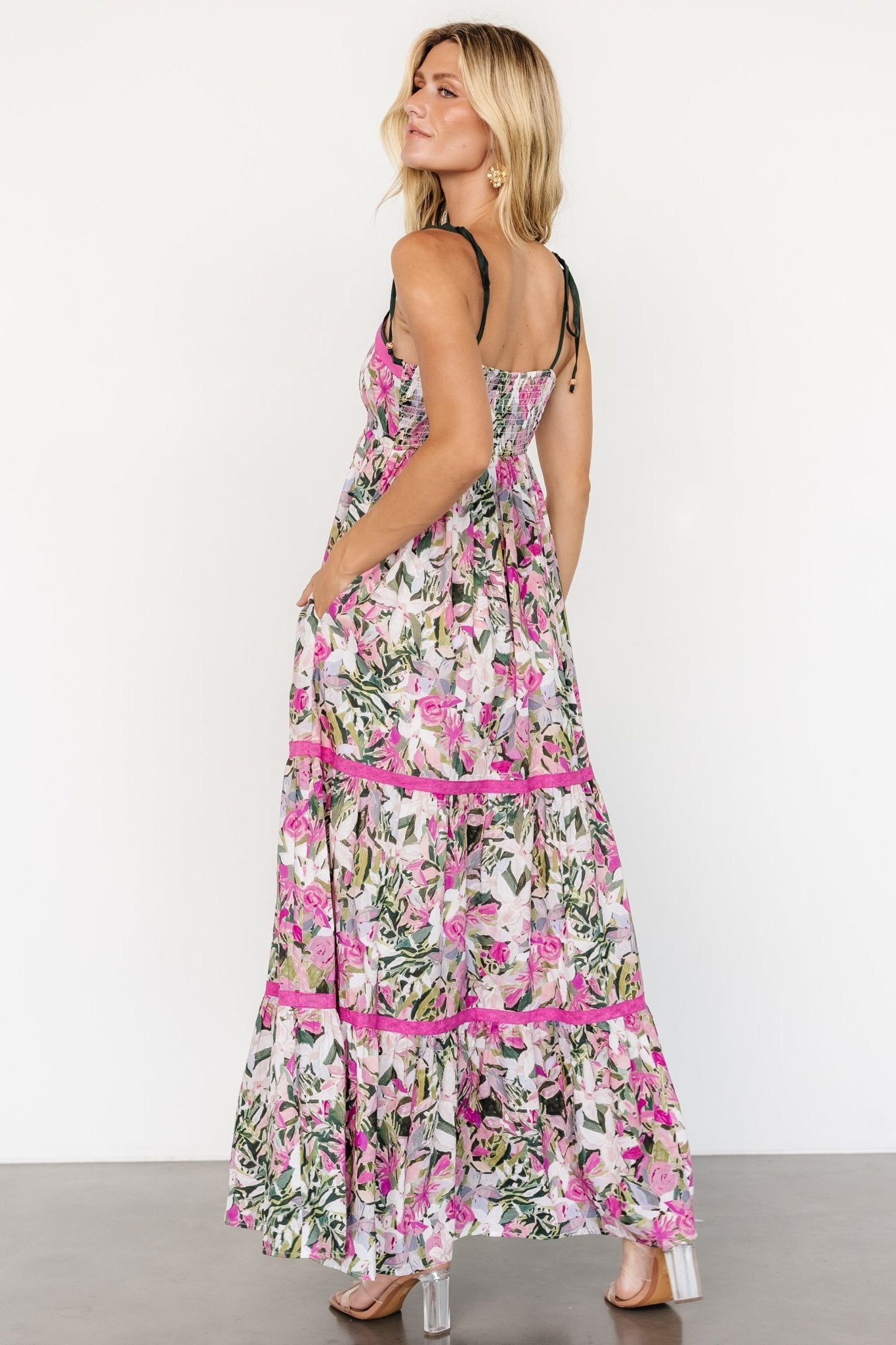 Pierrette Maxi Dress | Pink Multi Clearance Inexpensive