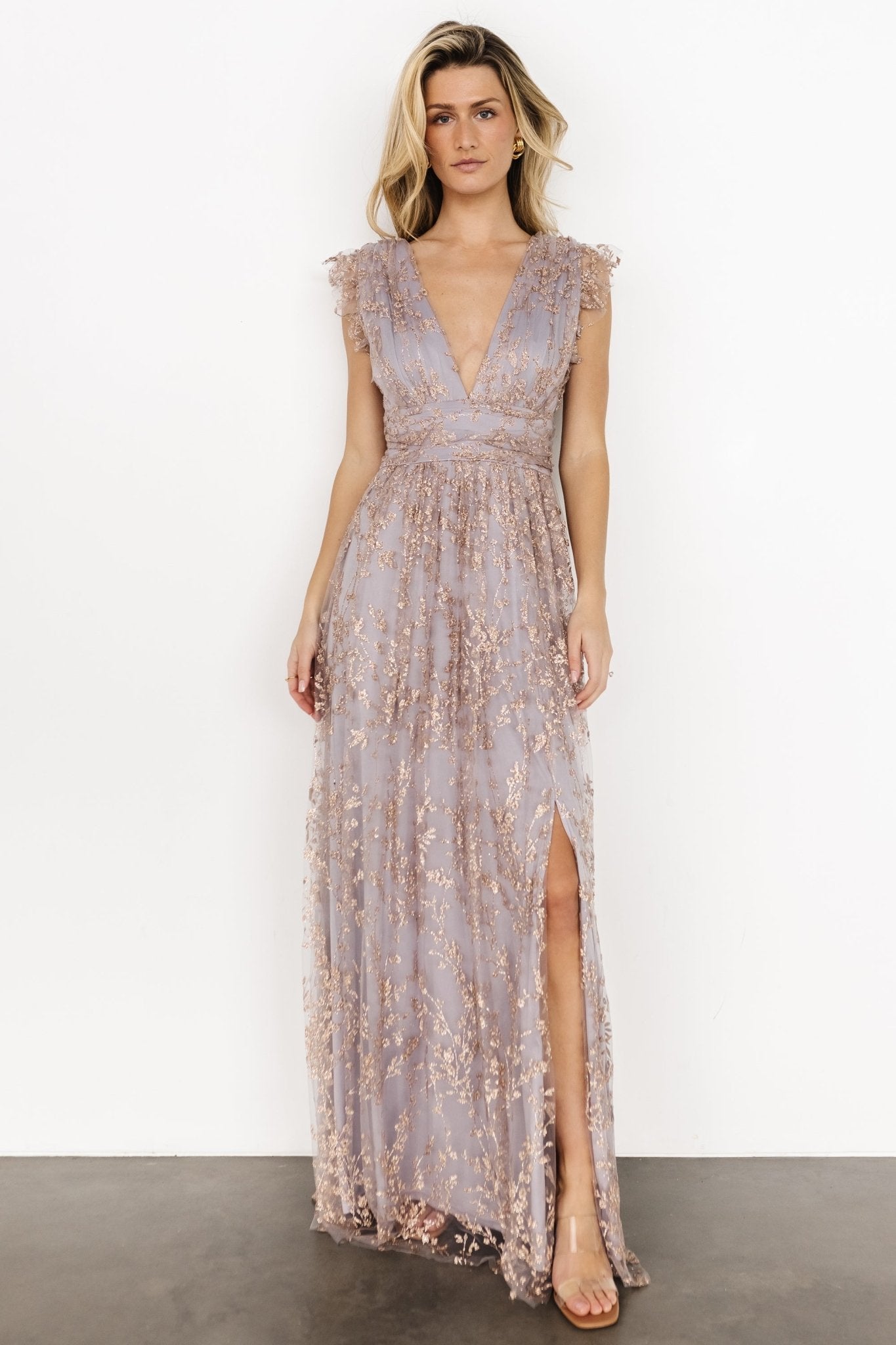 Arlene Shimmer Gown | Dusty Lilac + Rose Discount Pay With Visa