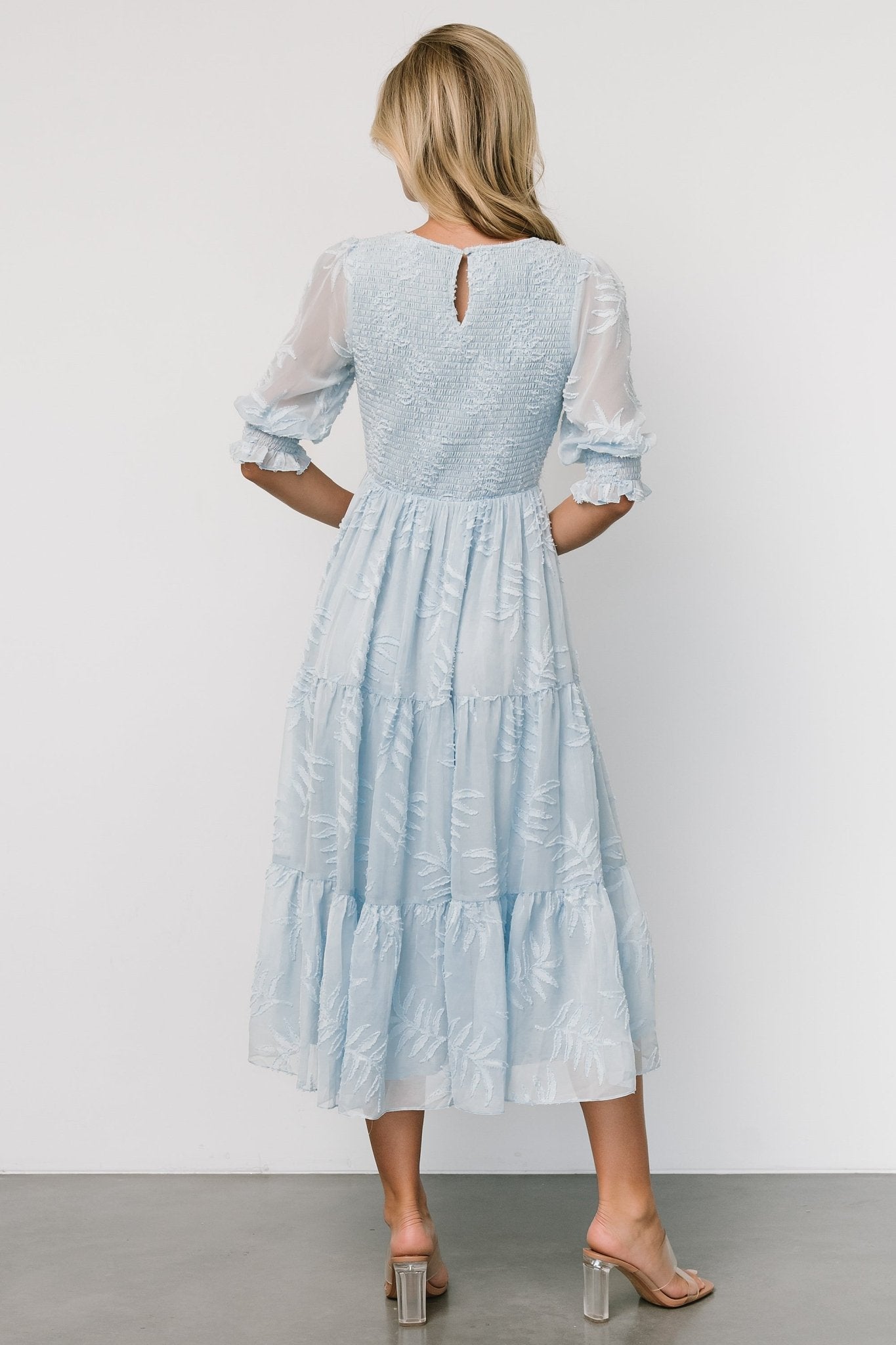 Nellie Smocked Midi Dress | Light Blue Clearance Good Selling