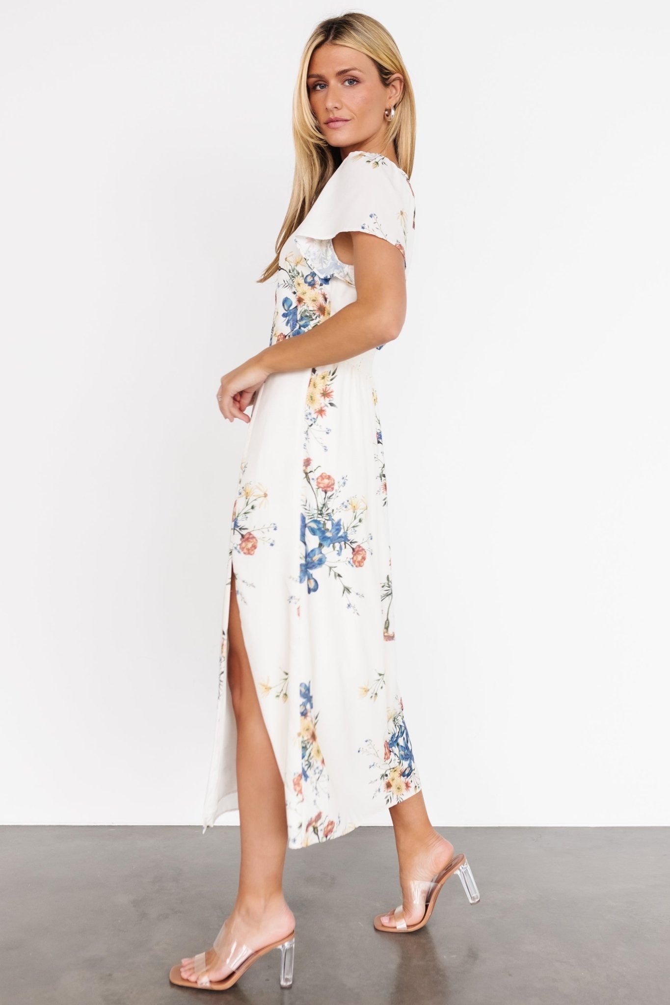 Kirsten Midi Dress | Cream Floral Free Shipping Shop For