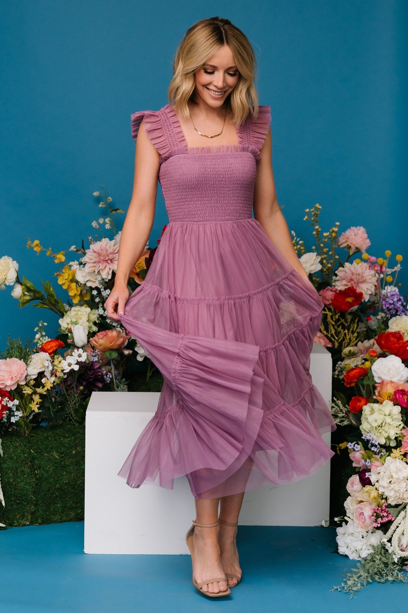 Emma Smocked Tulle Dress | Orchid Free Shipping Manchester Great Sale