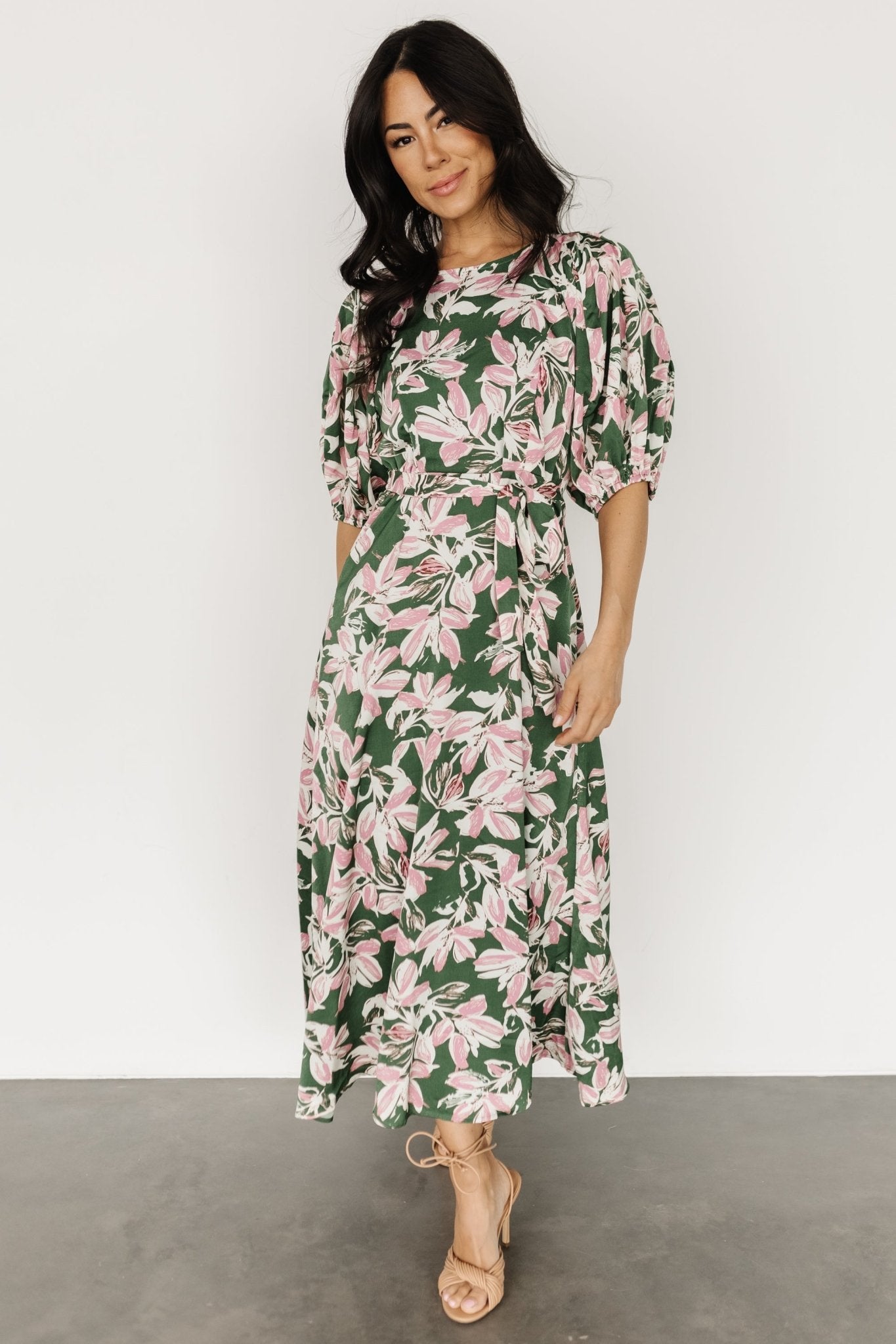 Tucson Midi Dress | Green + Pink Original Cheap Pice