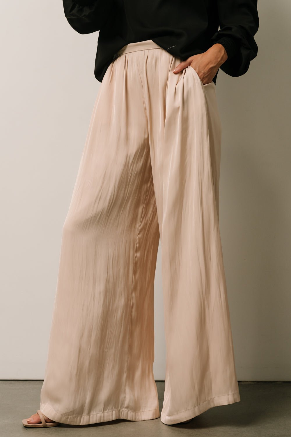 Jayla Palazzo Satin Pant | Champagne Free Shipping Reliable