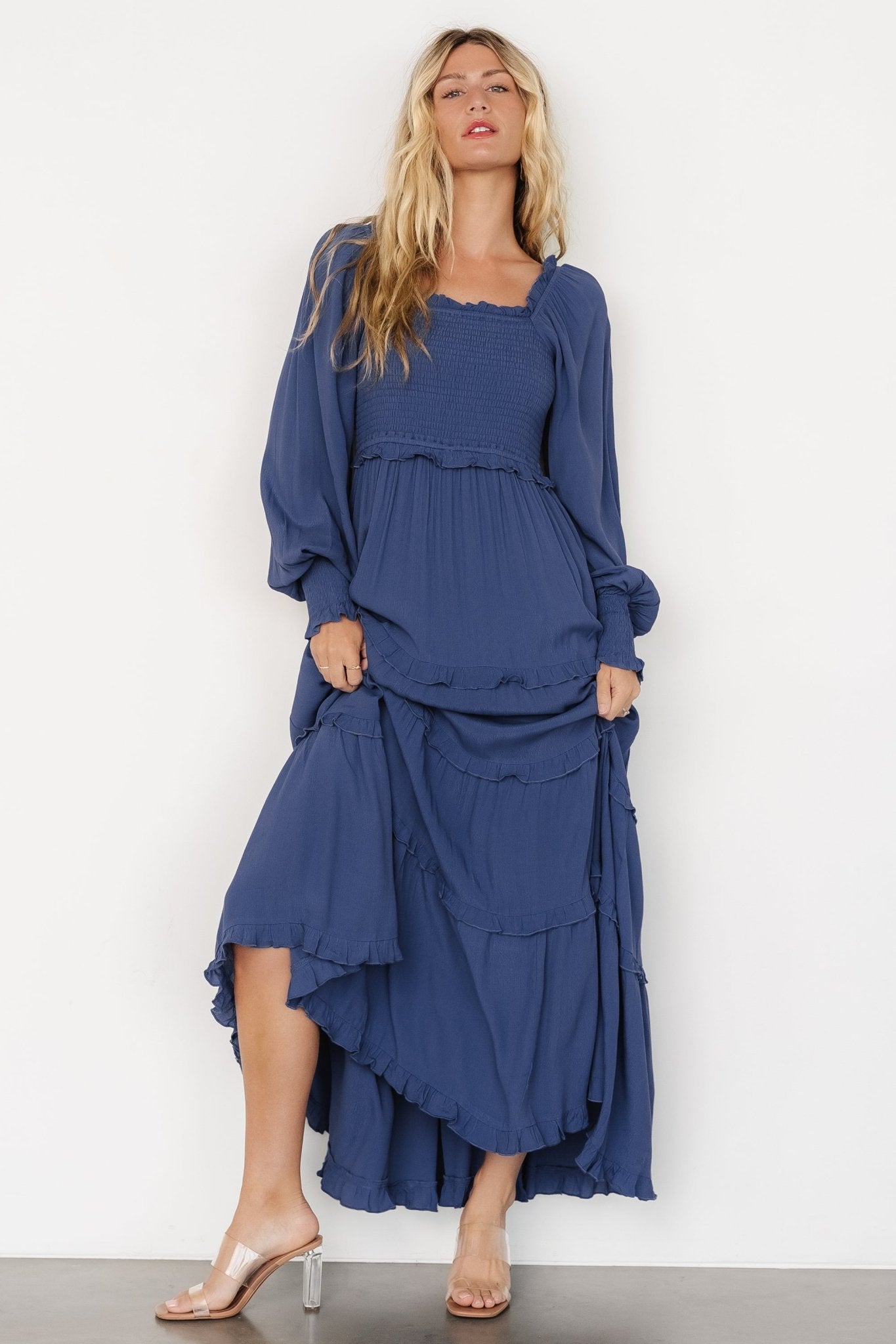 Lana Smocked Maxi Dress | Blue Cheap Sale Cost