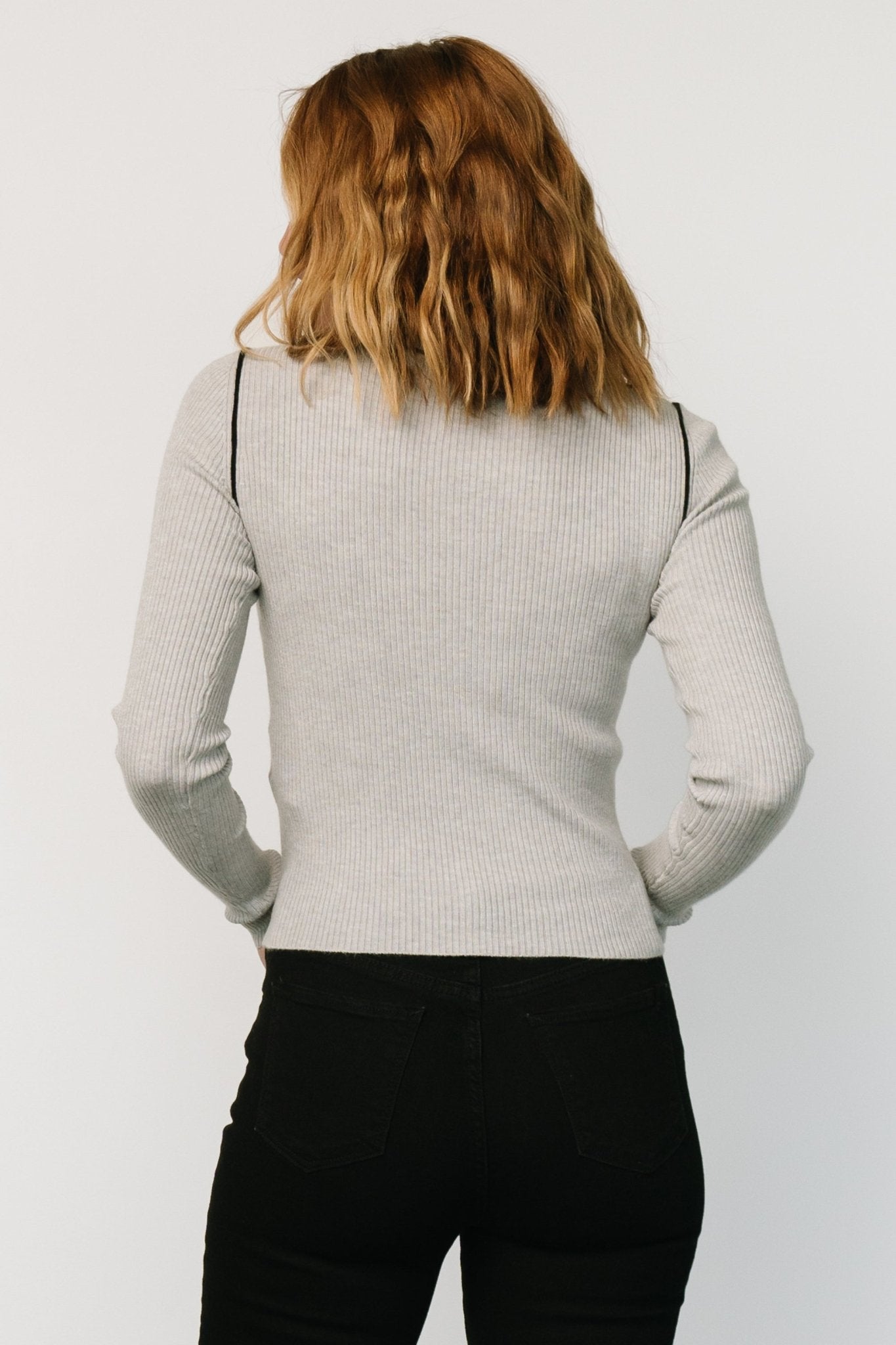 Quinlan Ribbed Top | Gray Genuine Online