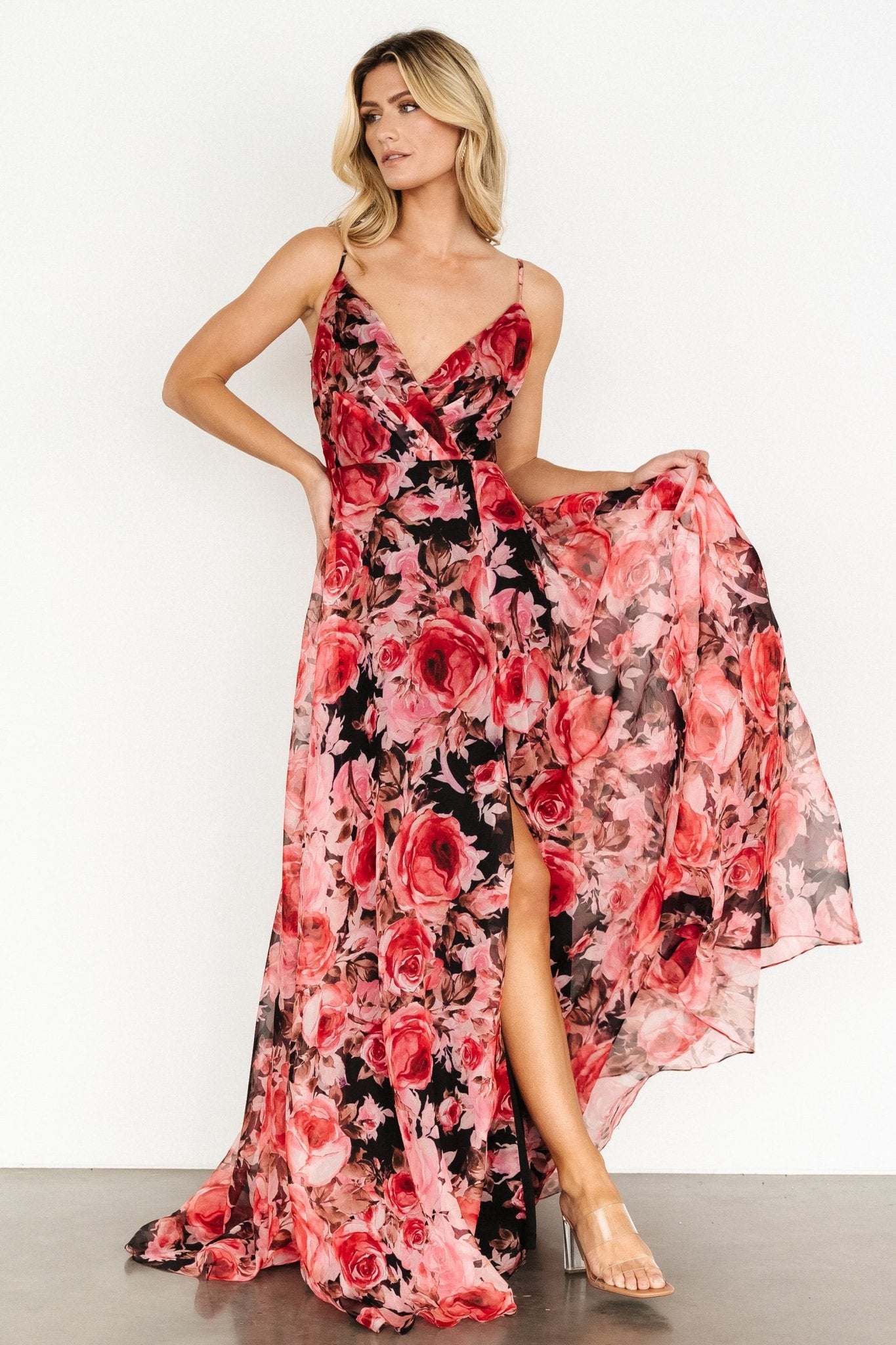 Vivienne Maxi Dress | Pink + Black Floral Buy Cheap Best Pices