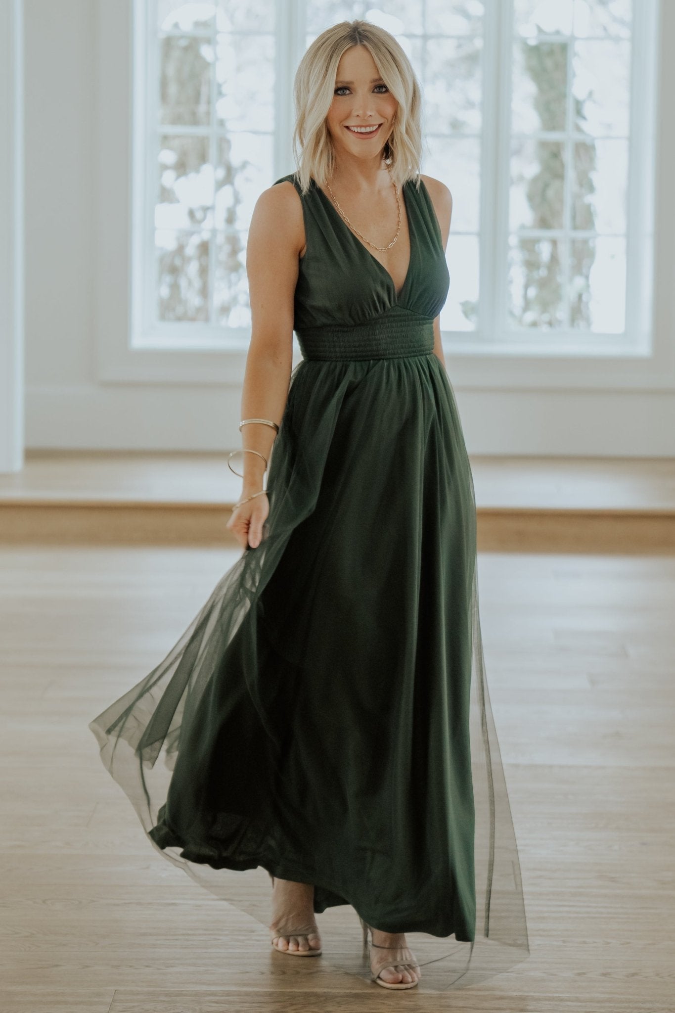 Kamila Tulle Maxi Dress | Juniper Green Free Shipping With Paypal